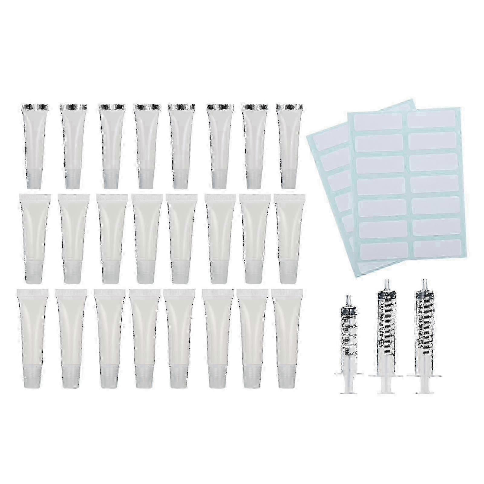 2025 24pcs 8ml 10ml 15m Refillable Lip Gloss Tubes Empty Soft Cosmetic Tubes Lip Balm