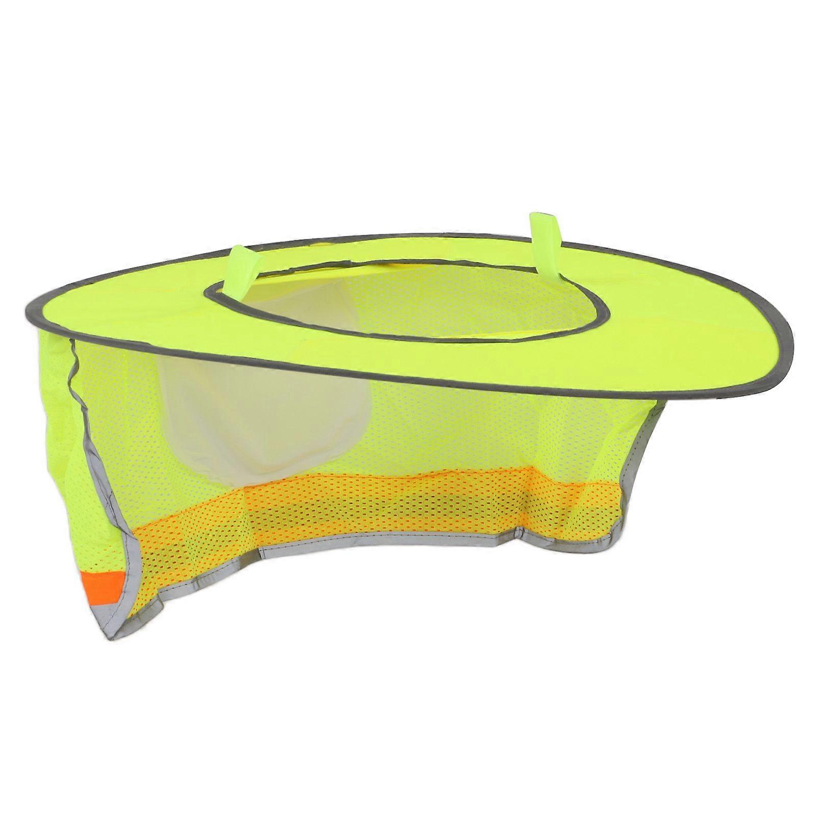 Hard Hat Sun Shade Summer High Visibility Full Brim Mesh Neck Sunshade with Reflective StripeYellow