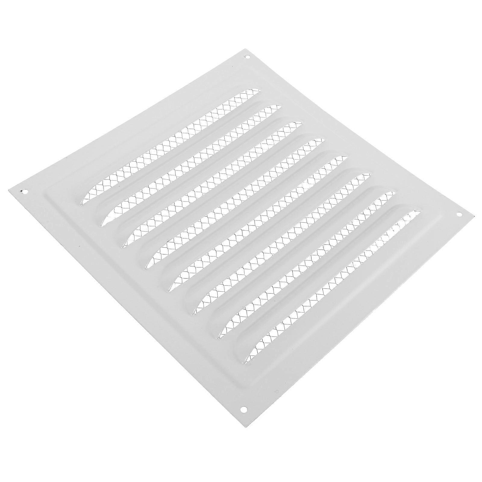 White Louvered Vent Cover Stainless Steel for Home Use with Insect Screen