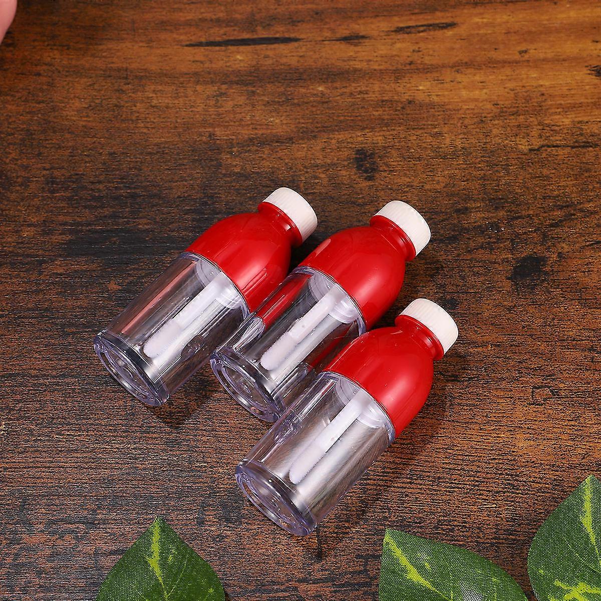 Plastic Lip Oil Bottles Small Lip Gloss Bottles for Travel Red Transparent Storage 10Pcs