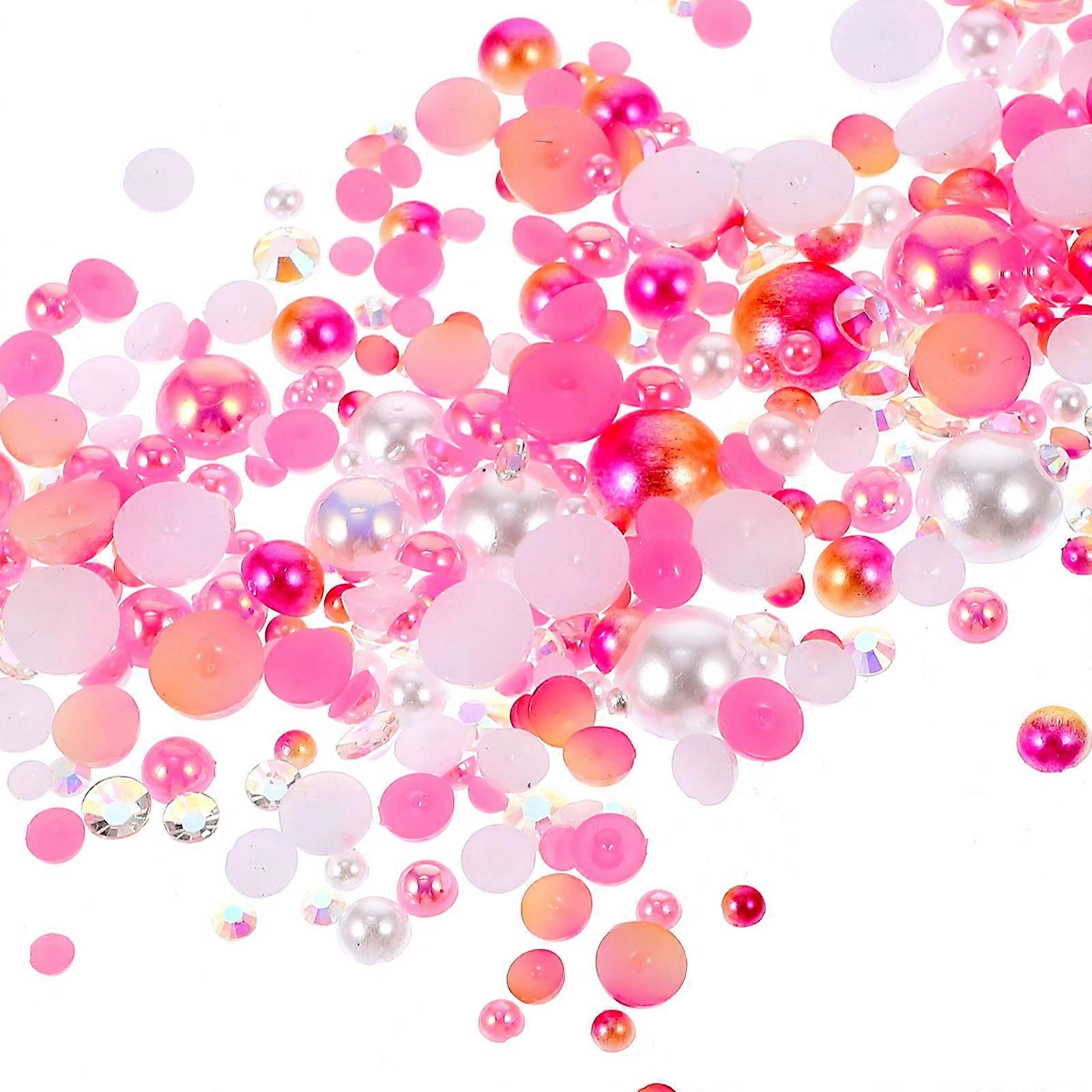 DIY Nail Charms Pearl Resin Drill Nail Decals 3Pack for Decoration