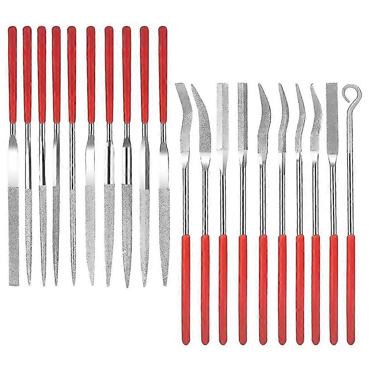 For Pack Of 20 Diamond Needle Files Set Mini Diamond File Jewellery Hand Files Tooth File Tool Set