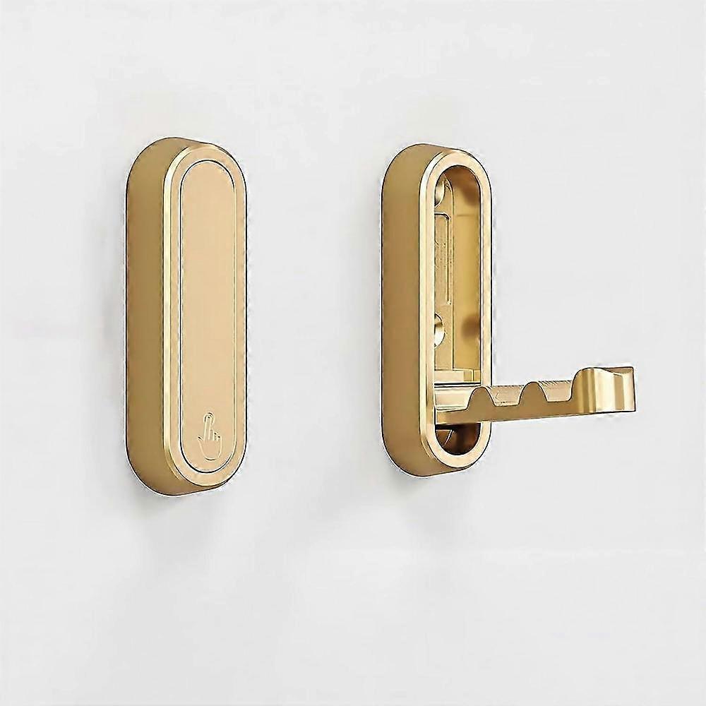 Foldable Brushed Gold Wall Hooks for Towels, Coats, and Robes - Heavy Duty Storage Solution