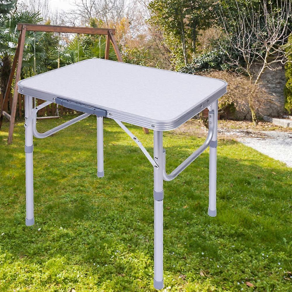 Portable Aluminum Alloy Picnic Table with 2 Adjustable Heights, Foldable Design, and Carry Handle for Outdoor Use