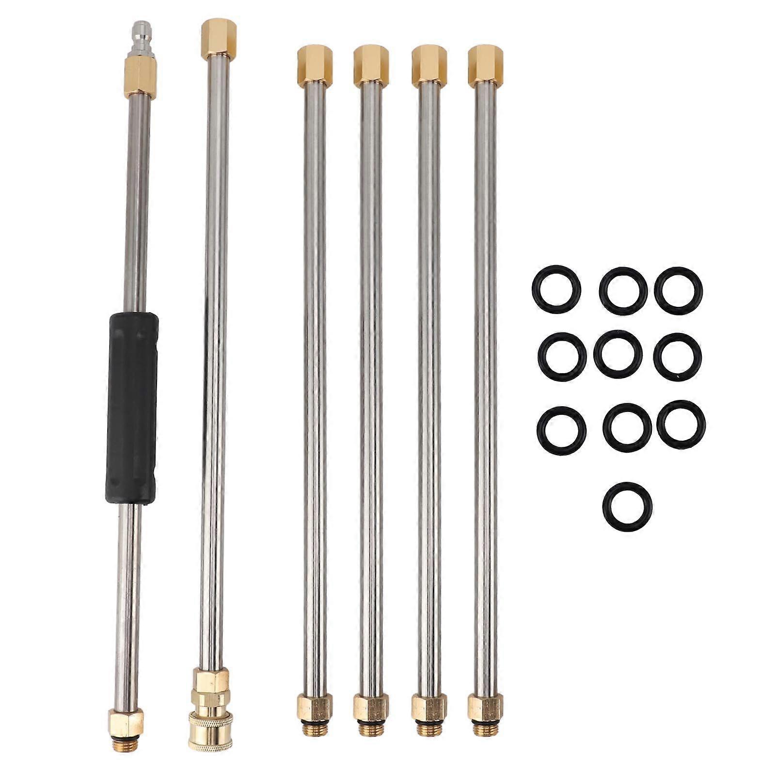 Rallonge de lance pour nettoyeur haute pression de 90 pouces avec raccord rapide de 1/4 pouce pour le nettoyage du toit, 6 pièces
