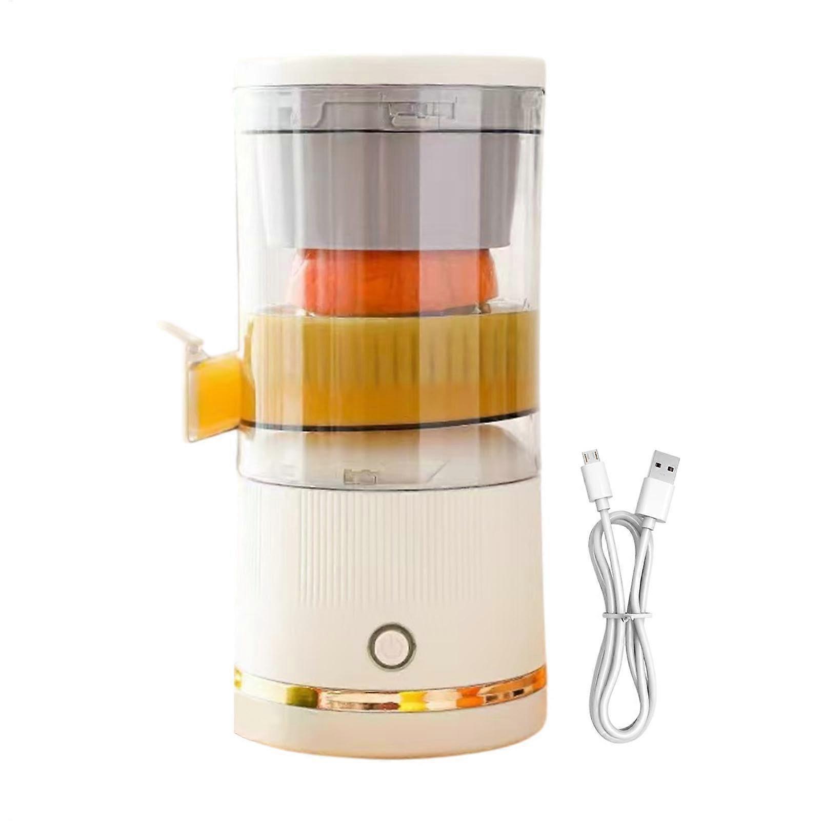 Portable Juicer Container Automatic Separation Citrus Juicer Squeezer For Orange Lime Grapefruit Fruit Press 500ml White
