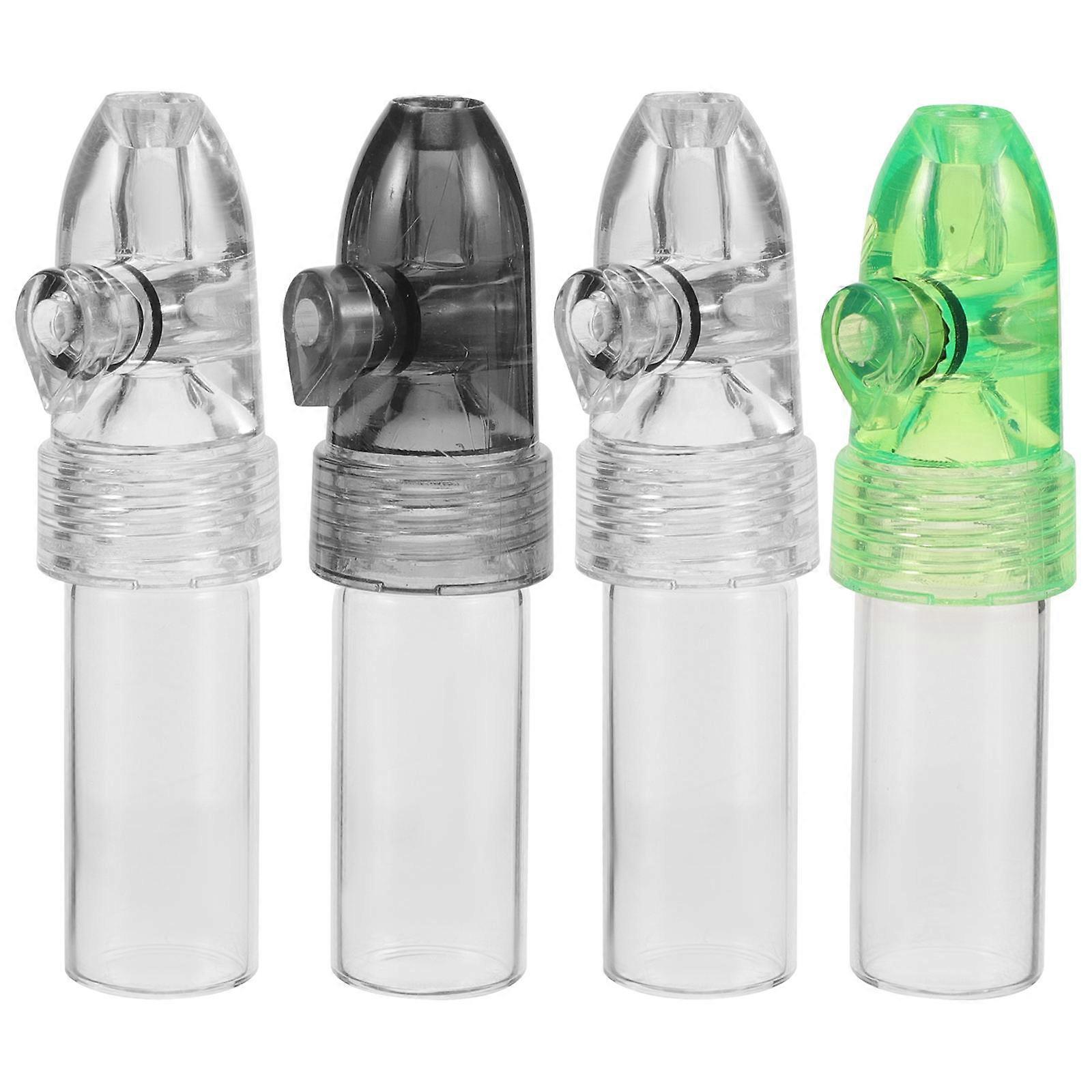 Yellow Portable Pills Container Glass Case for Storage 4Pcs Set