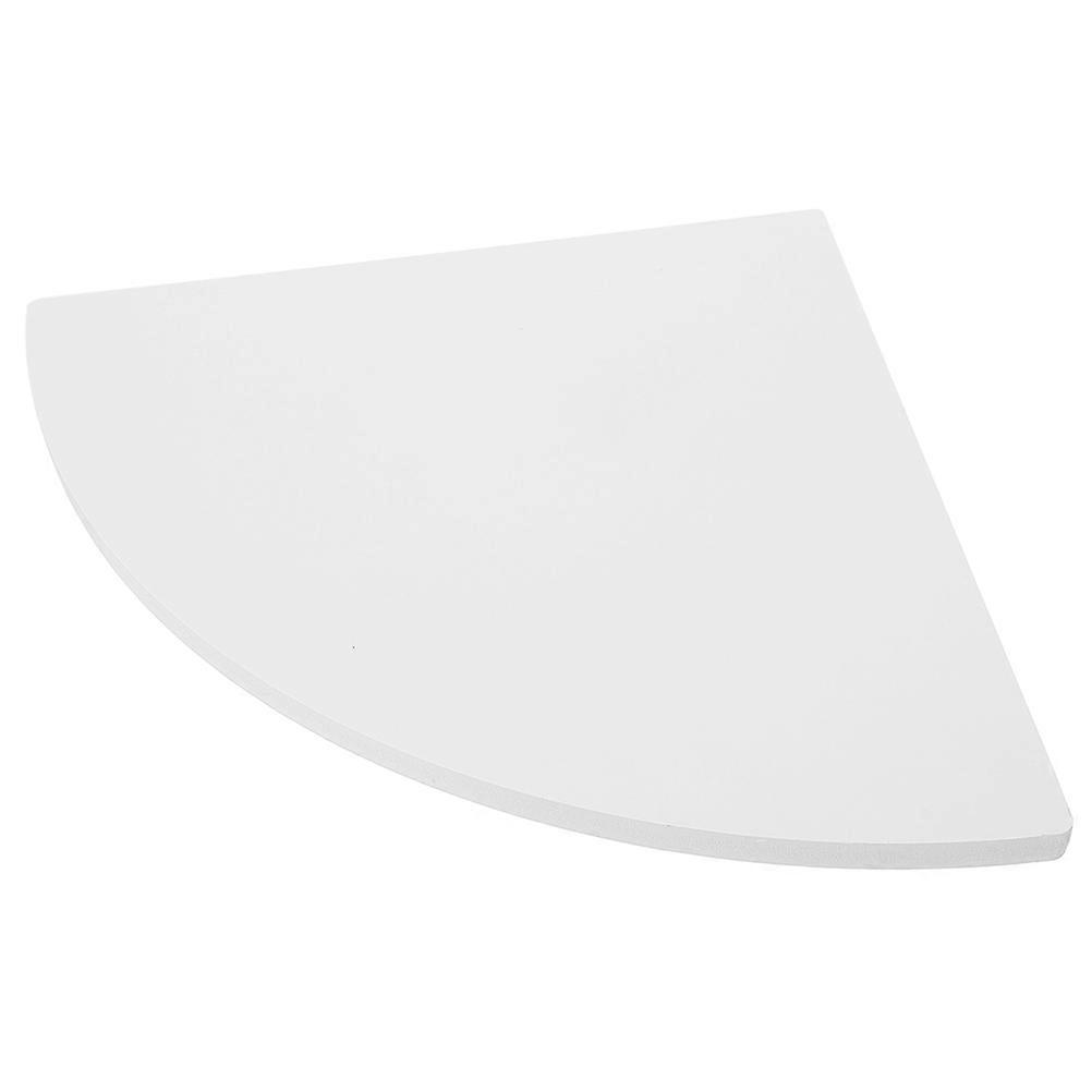 White Corner Shelf Fan Shaped Storage for Decoration PVC