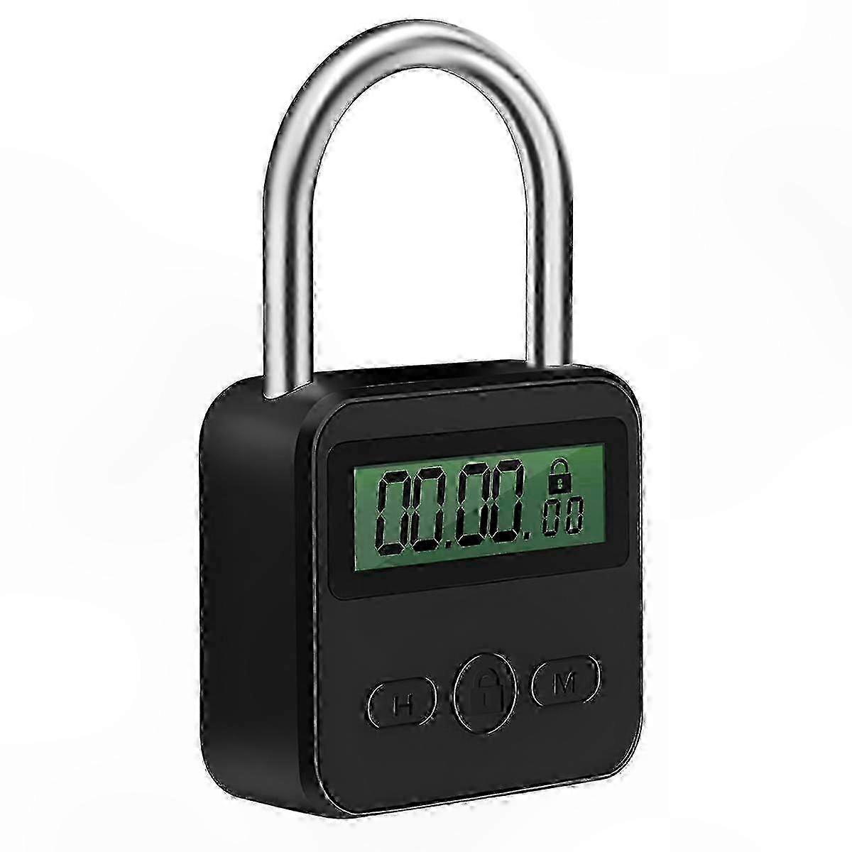 Metal Timer Lock LCD Display Multi-Function Electronic Time 99 Hours Max Timing USB Rechargeable Timer Padlock