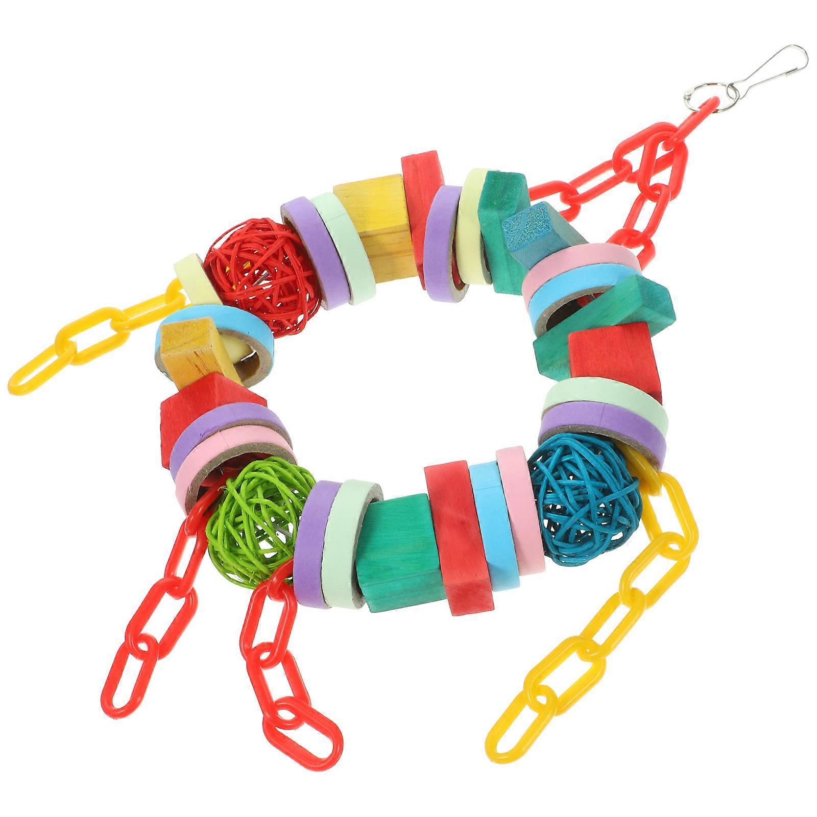 Bird Chew Toy 2Pcs Hanging Block Toy For Parrots In Bird Cage Encouraging Exercise And Play