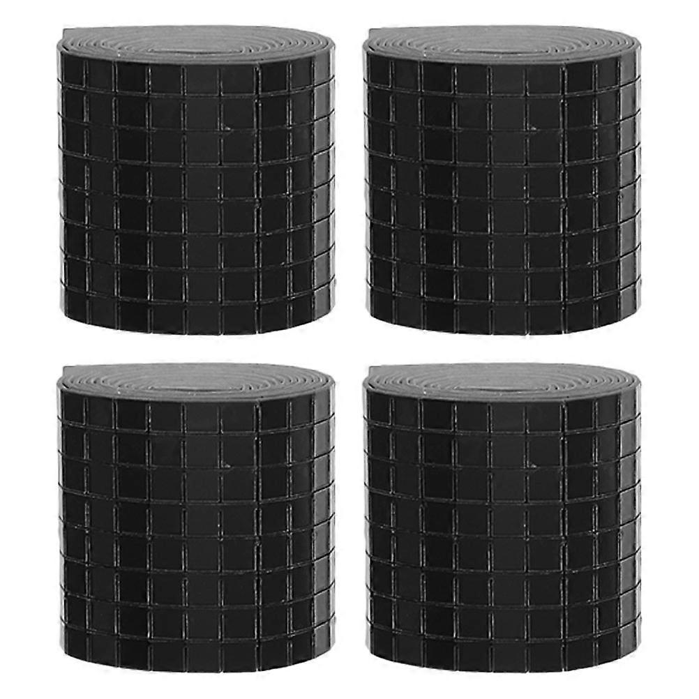 Stick-on Tiles Clear Square Flat Back Tiles for Home Decor Black Acrylic Adhesive for 8 Rolls