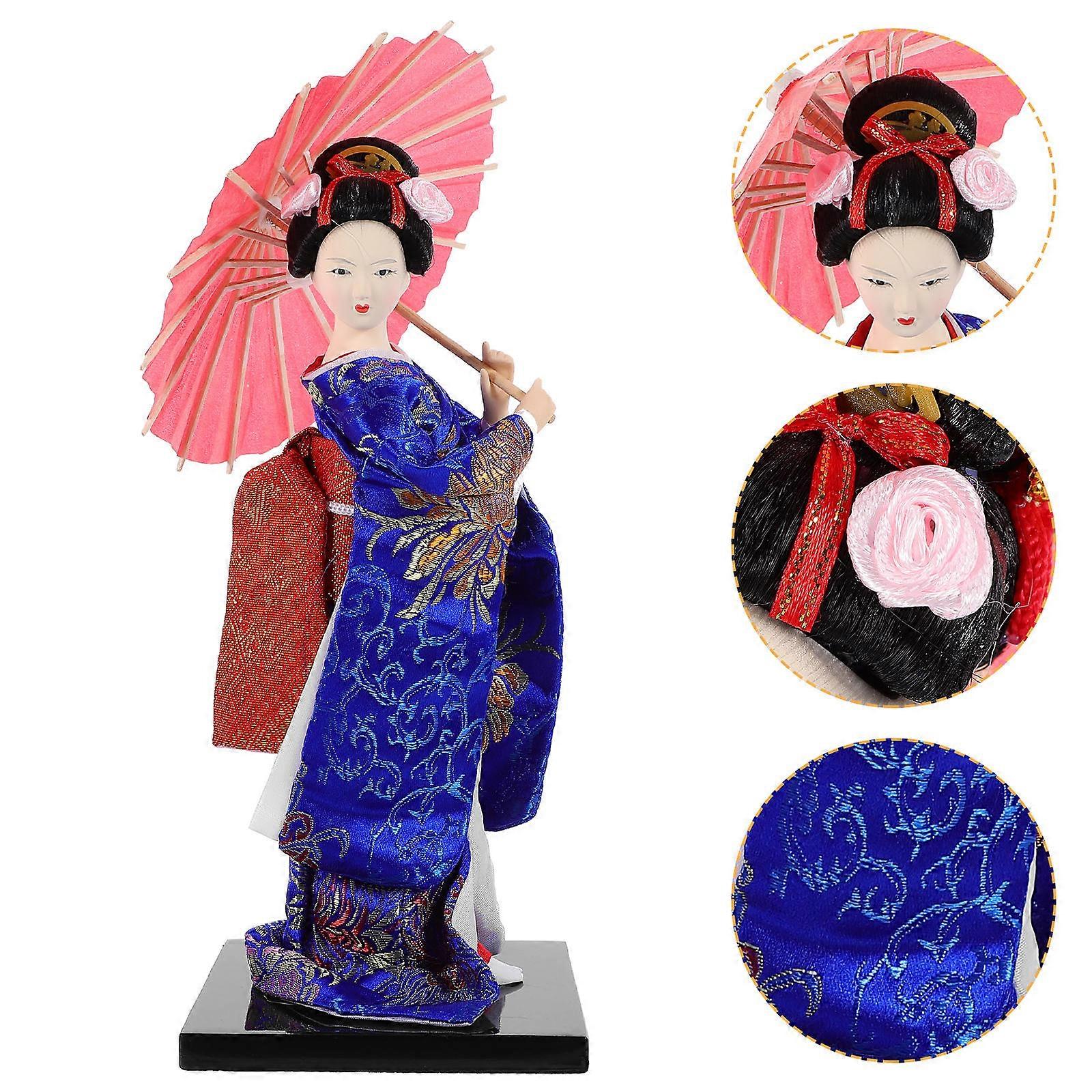 Japanese Kimonos Doll Decorative 4Pcs Set for Asian Artwork Display