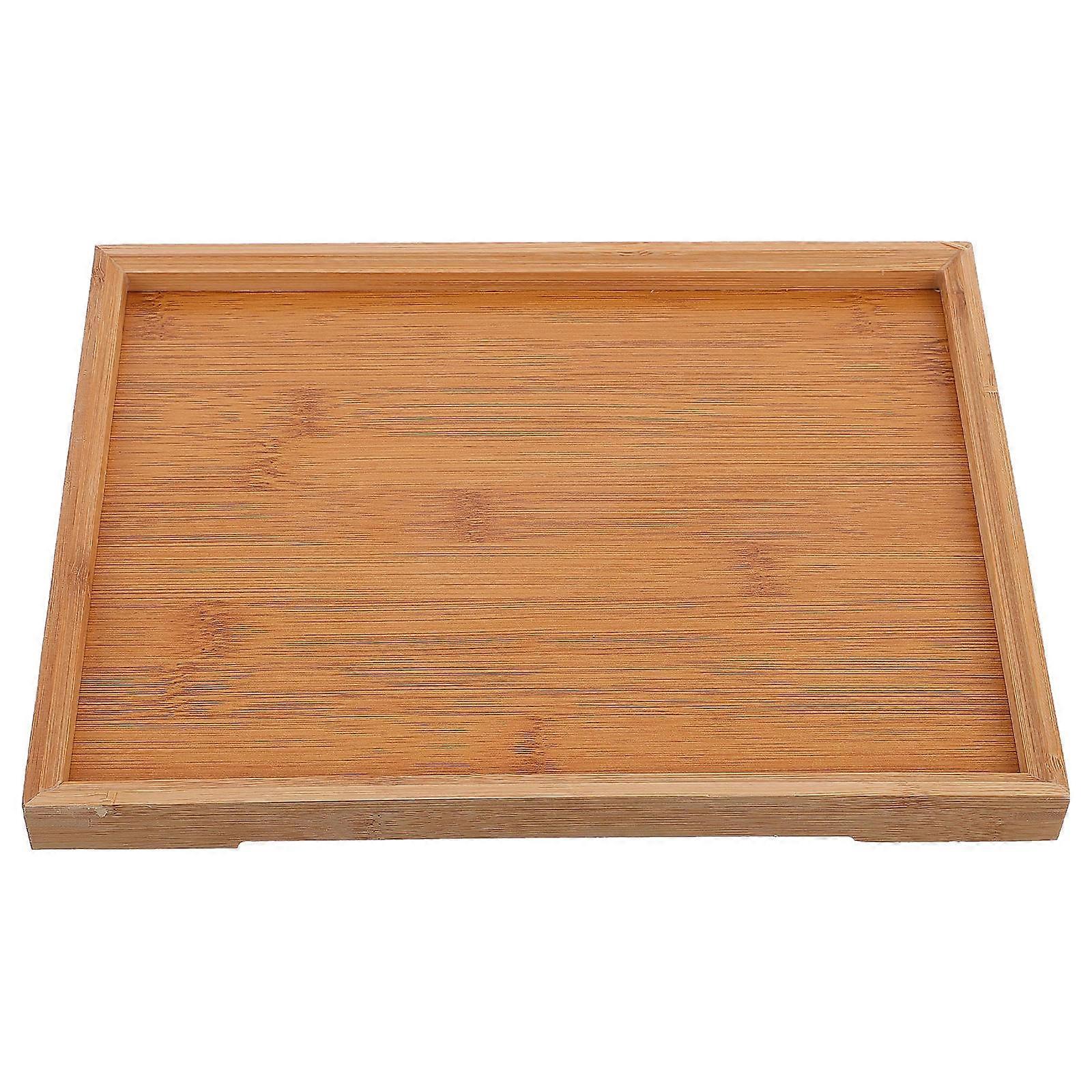 Bamboo Platter Serving Tray For Home And Restaurant Use Easy To Clean Wood Material 1Pack