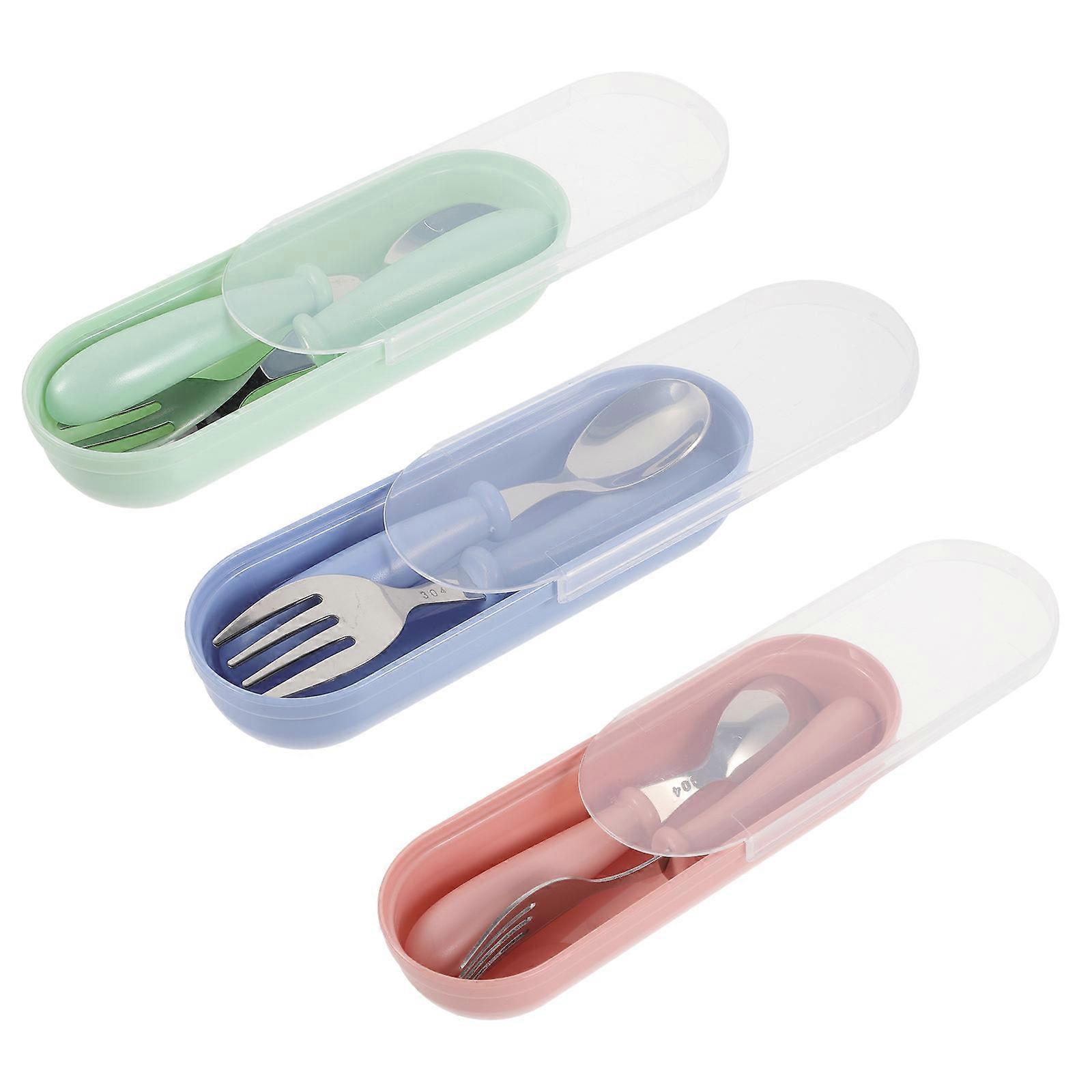 Toddler Spoon Fork Set Stainless Steel Tableware 9Sets for Children