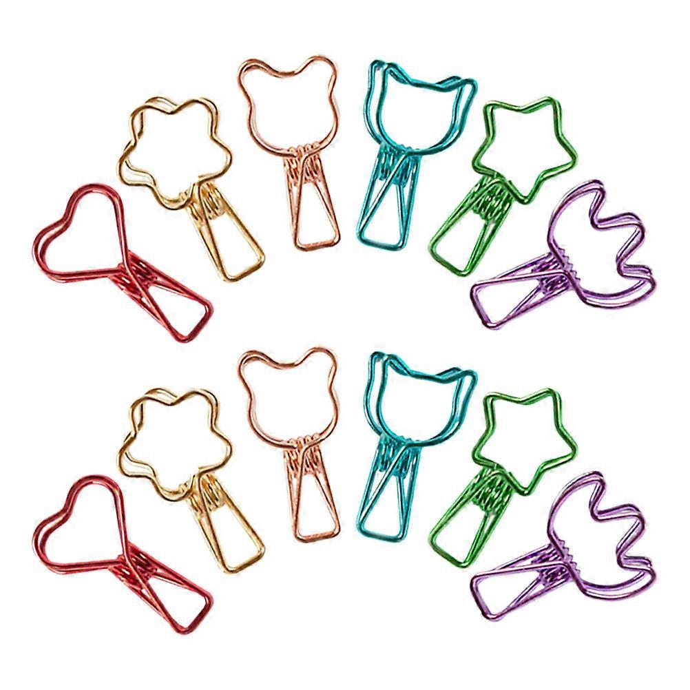 Cute Assorted Color Metal Binder Clips for Paper Organizing 48Pcs