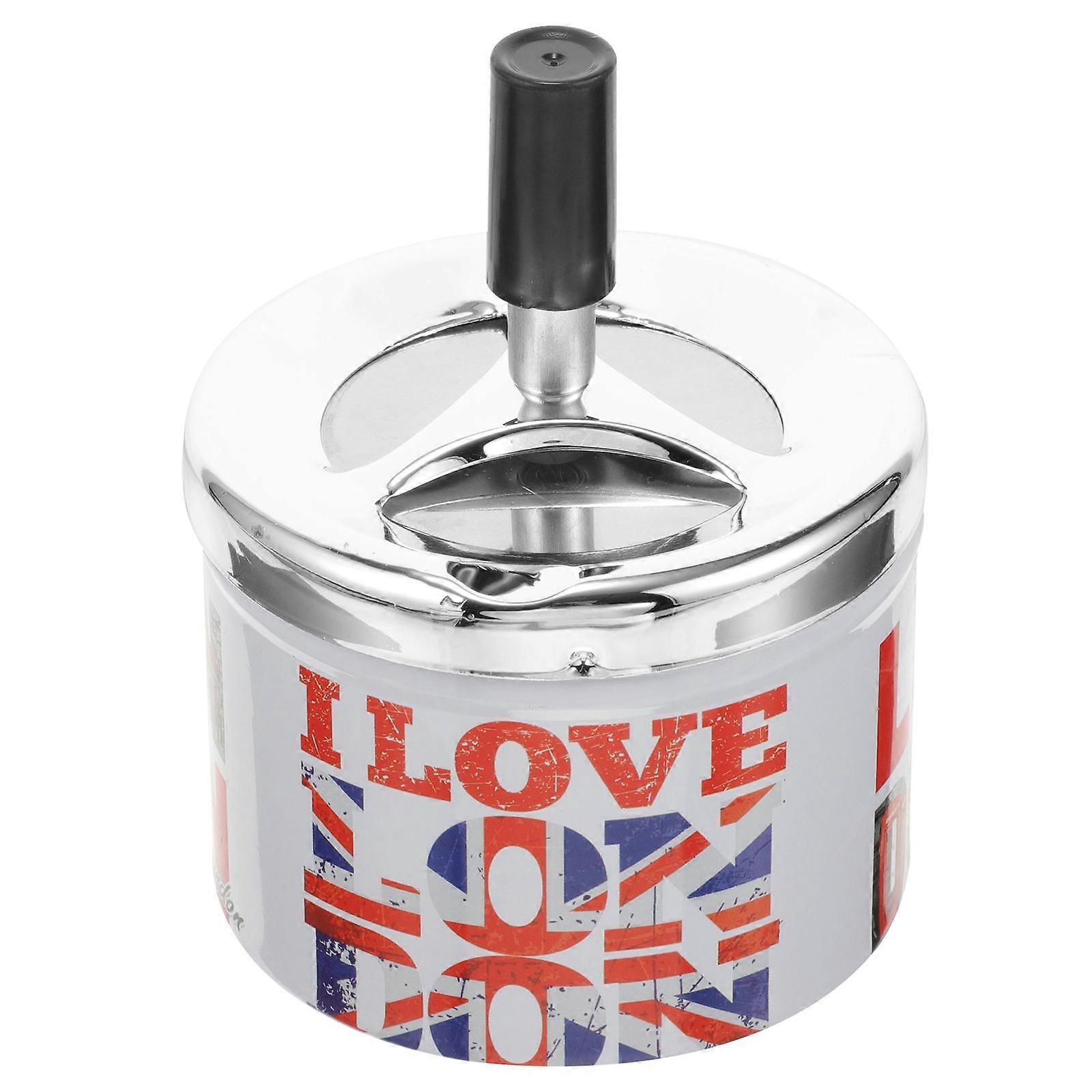 White Metal Automatic Extinguishing Ashtray for Home 5Pcs