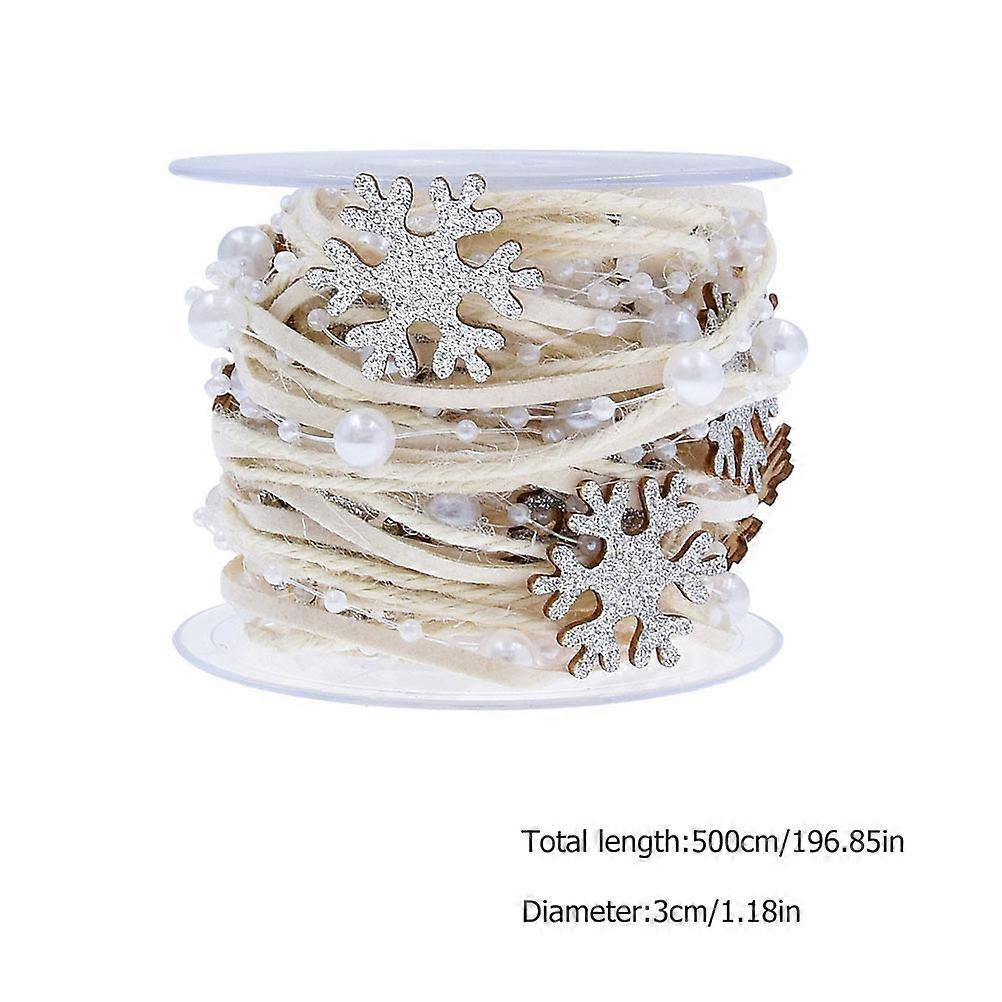 Snowflake Ribbon Silver Plastic Ribbon Roll with Creative Design for Decorations