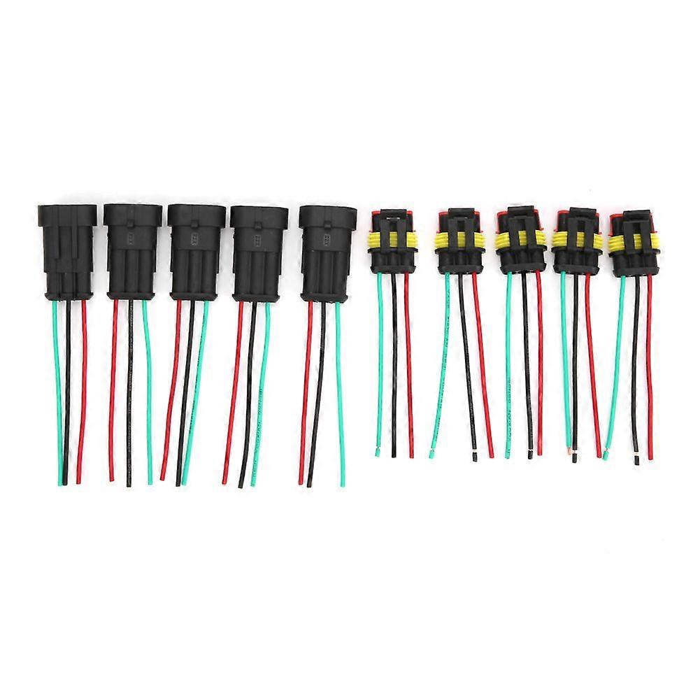 High quality  5 sets 1P 2P 3P waterproof electrical connector plug with wire
