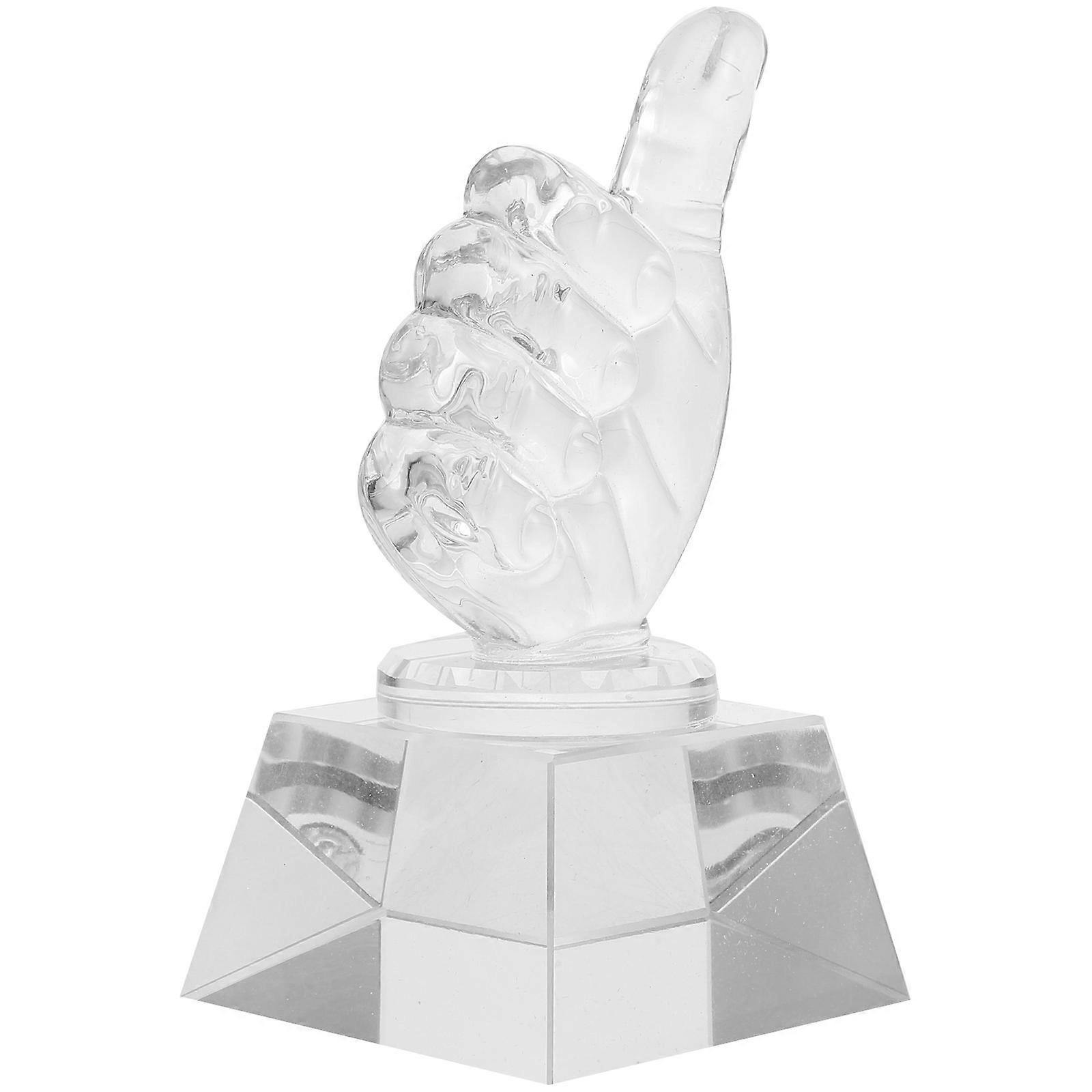 Kindergarten Trophy Decor Transparent Glass Trophy for Competition 3Pcs