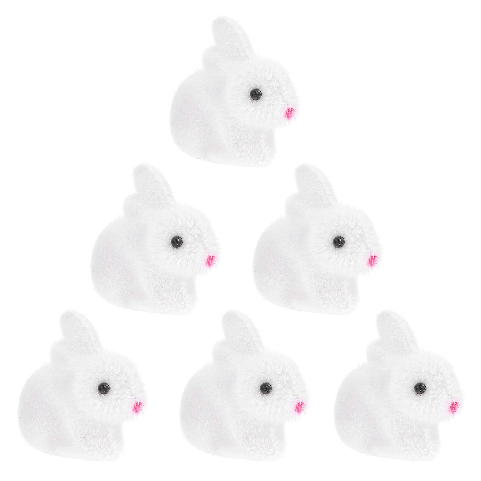 Foams Rabbit Doll Decorative Set for Easter with 18Pcs White Figures