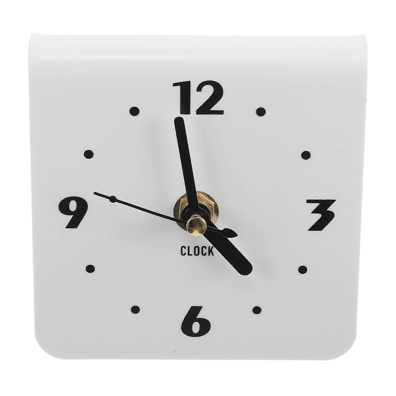 Silent Table Clock Square Acrylic Bedroom Clock White Silent Sweep Movement 1Set