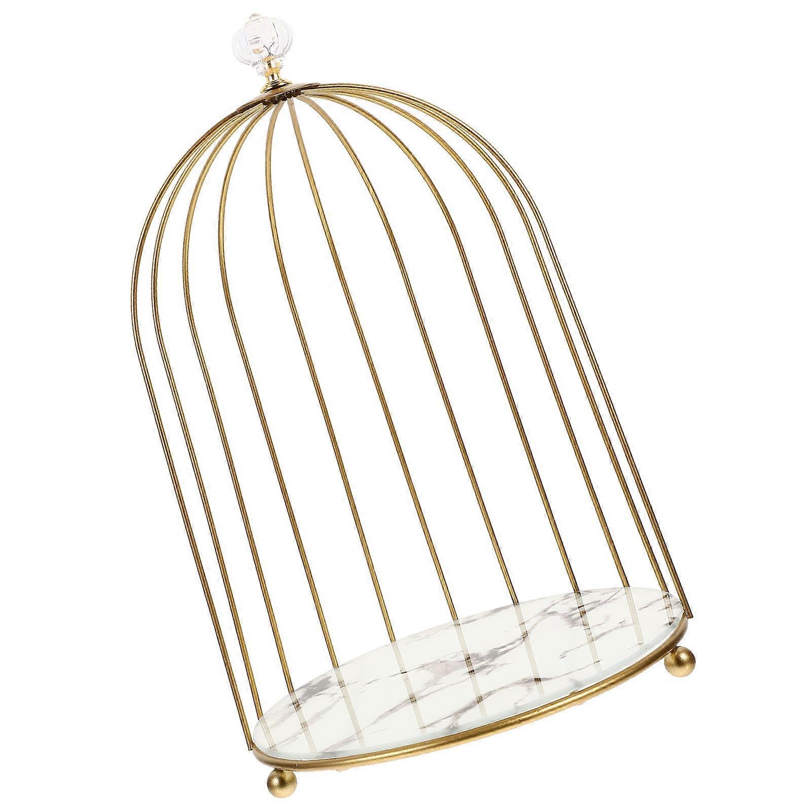 Iron Cosmetics Storage Stand Makeup Display Rack for 2Pcs White Holder