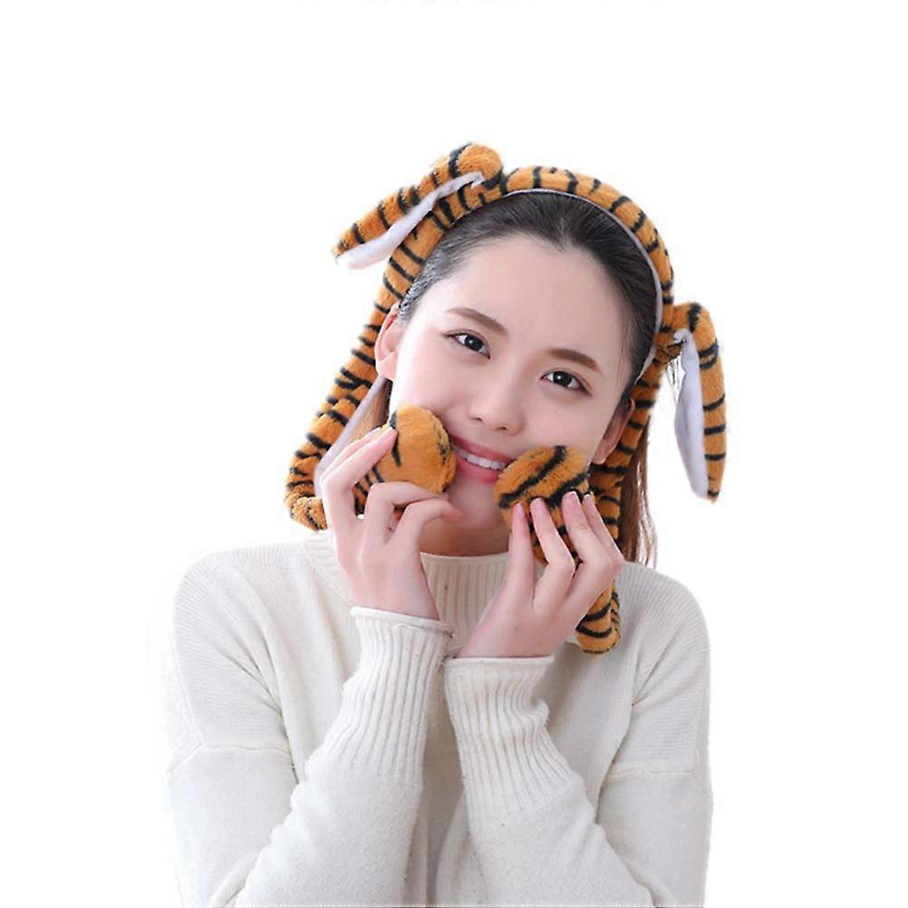 Tiger Headband Photo Prop For Easter Christmas Halloween And Winter Festivals In With Movable Ears 1Pcs