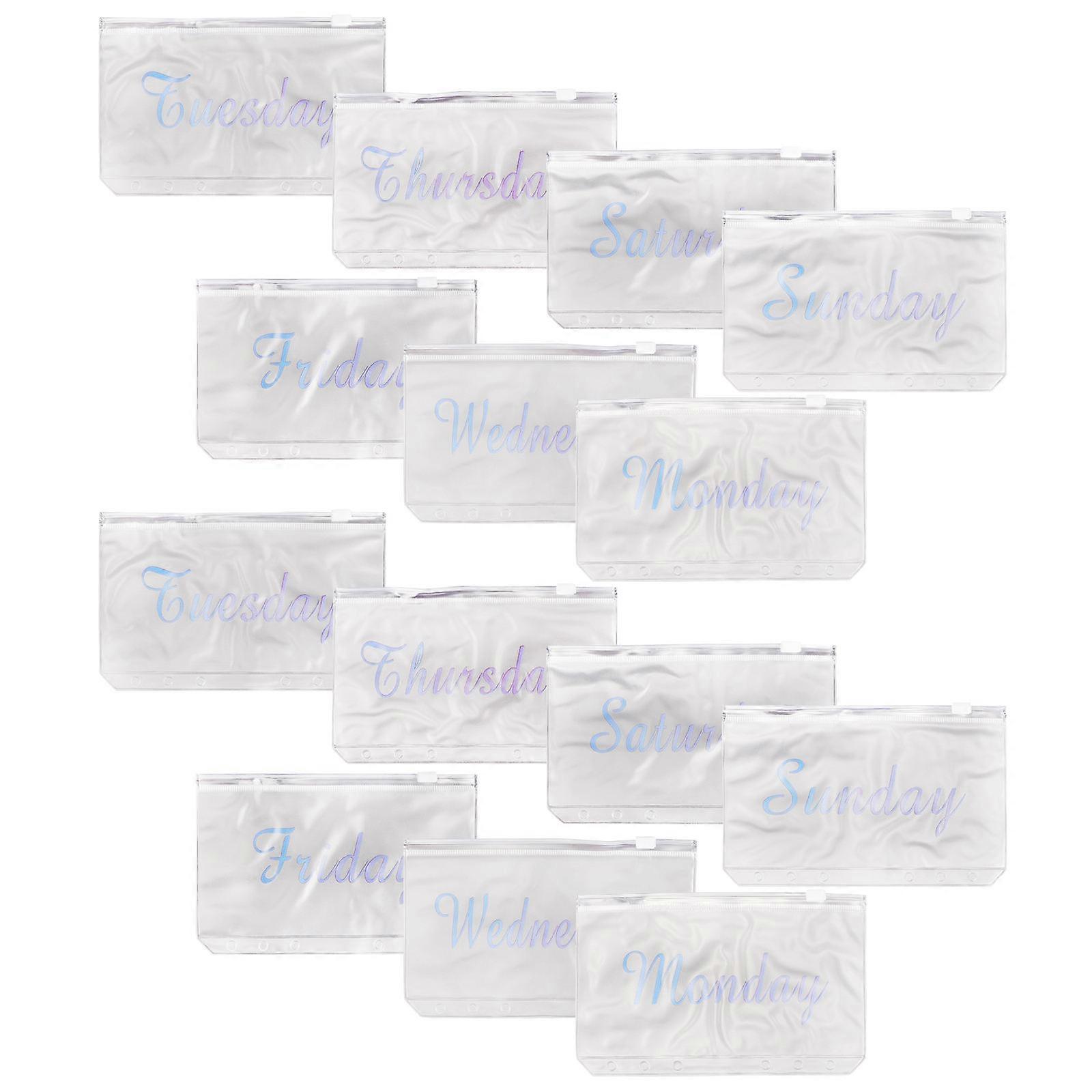 Binder Pockets Transparent PVC Document Filing Bags for Storage Use 56Pcs