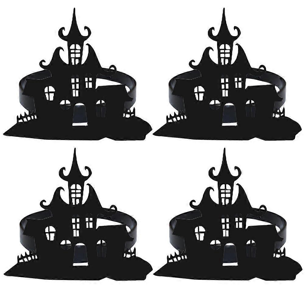 Halloween Themed Napkin Ring Castle Design 5x4.5cm Dining Table Decor 12Pcs