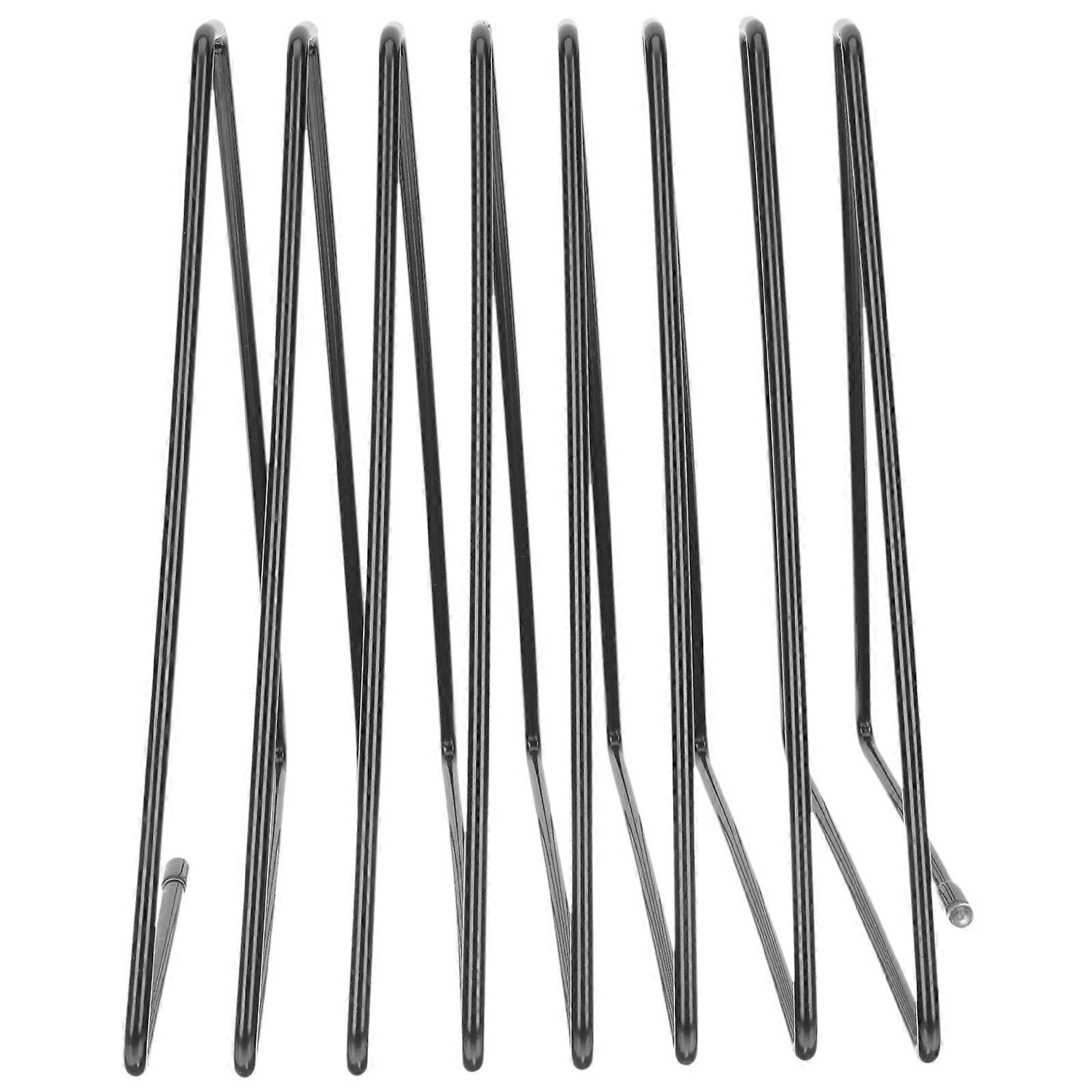 Book Support Rack Desktop Bookend for Home Use Black Iron 2Pcs