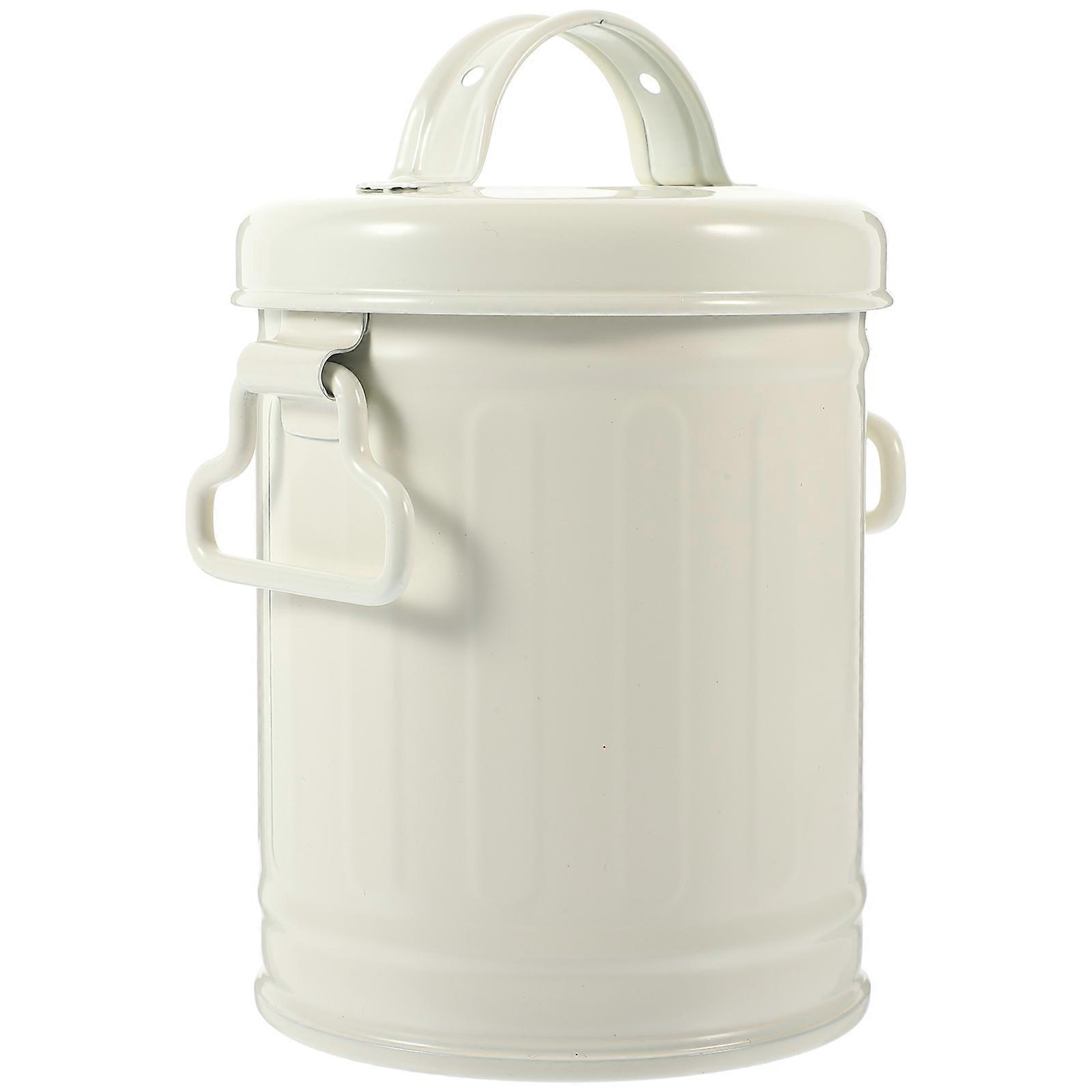 Countertop Trash Can Iron Storage Bucket with Lid for Storage 3Pcs