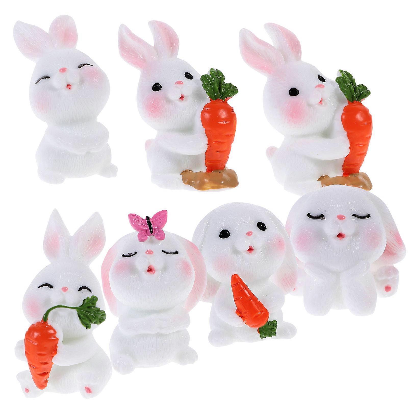 Rabbit Figurine for Home Desktop Rabbit Statues Resin 35Pcs