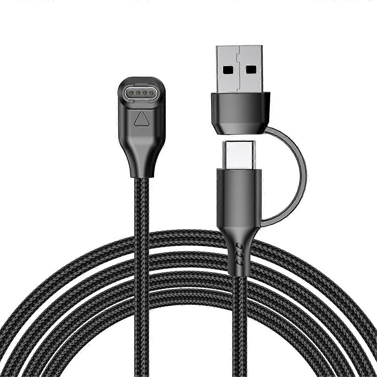 2in1 USB Type C Watch Charging Cable for A Black
