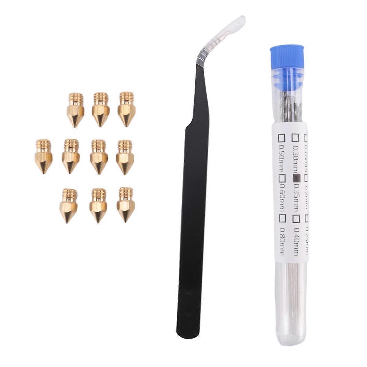 21 Pieces 3D Printer Nozzle and Cleaning Kit