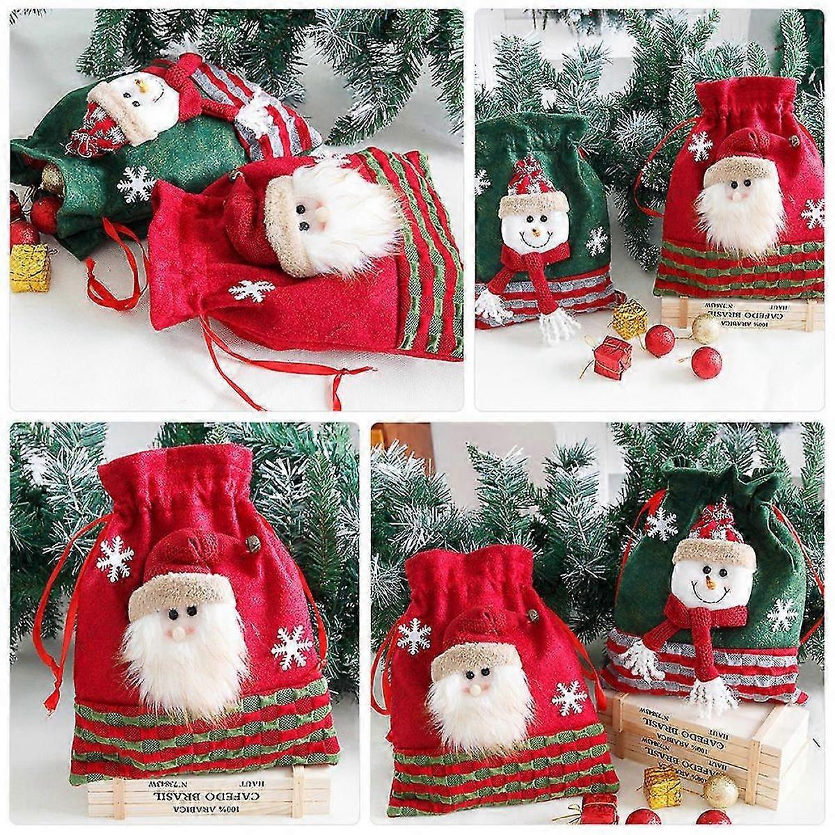 Stylish Retro Christmas Bag Suitable for Storage of Candy Apples Made with Durable Knitted Fabric 1Pack