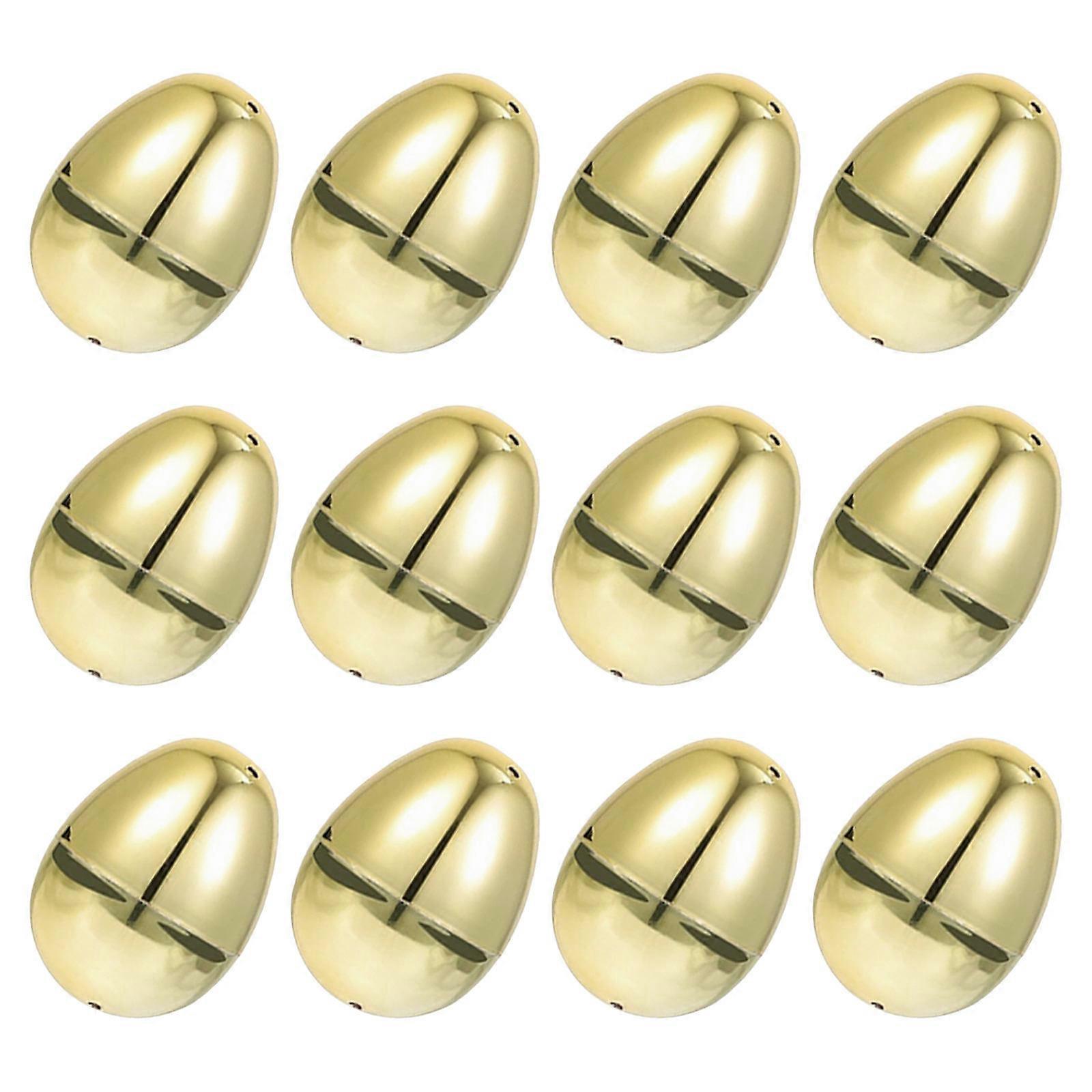 Golden Easter Eggs Plastic Egg for Party 48Pcs Fillable Hanging Decor