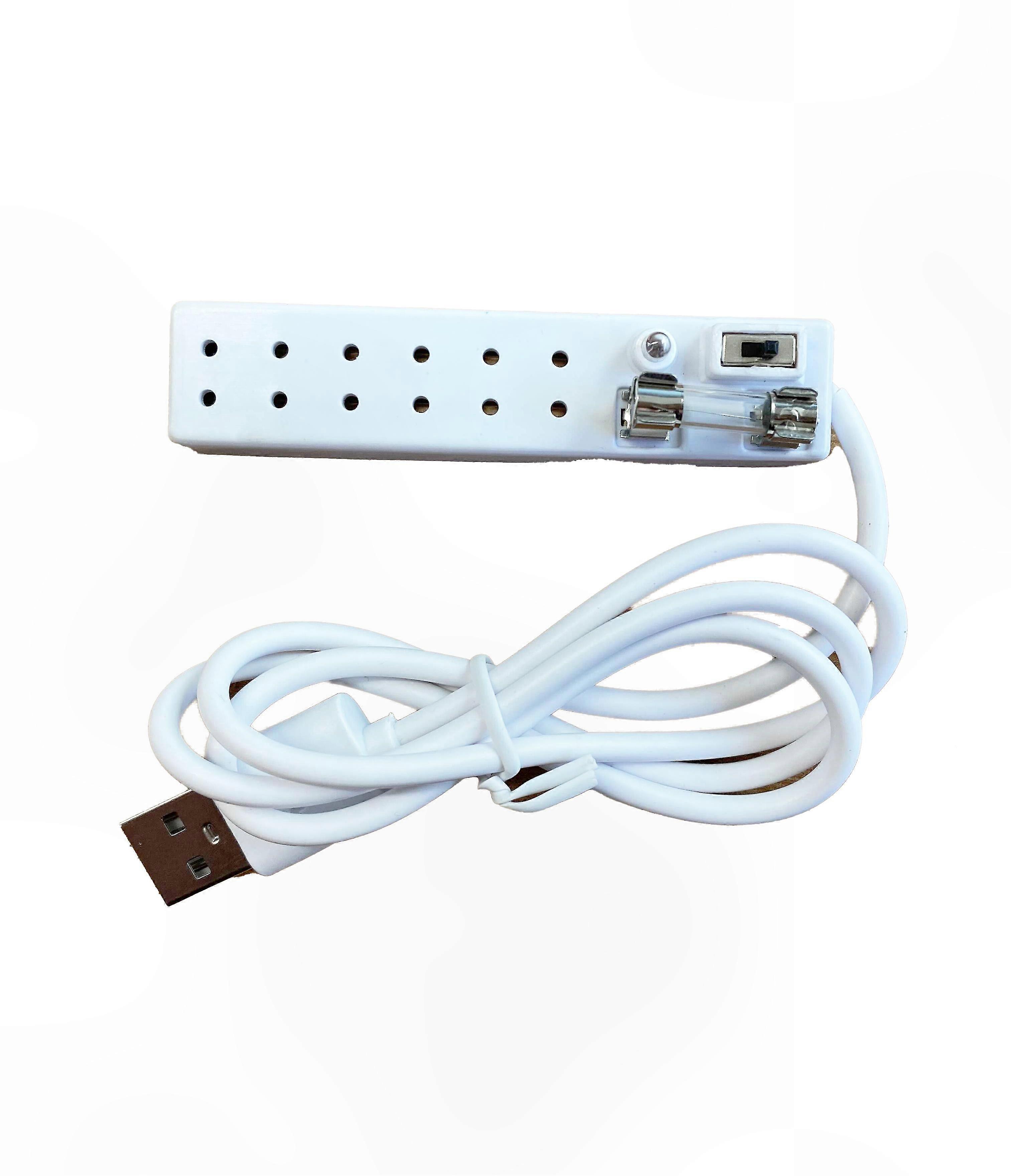 1:12 Scale Dollhouse USB LED Lighting Accessory with 6 Sockets for Miniature Decor