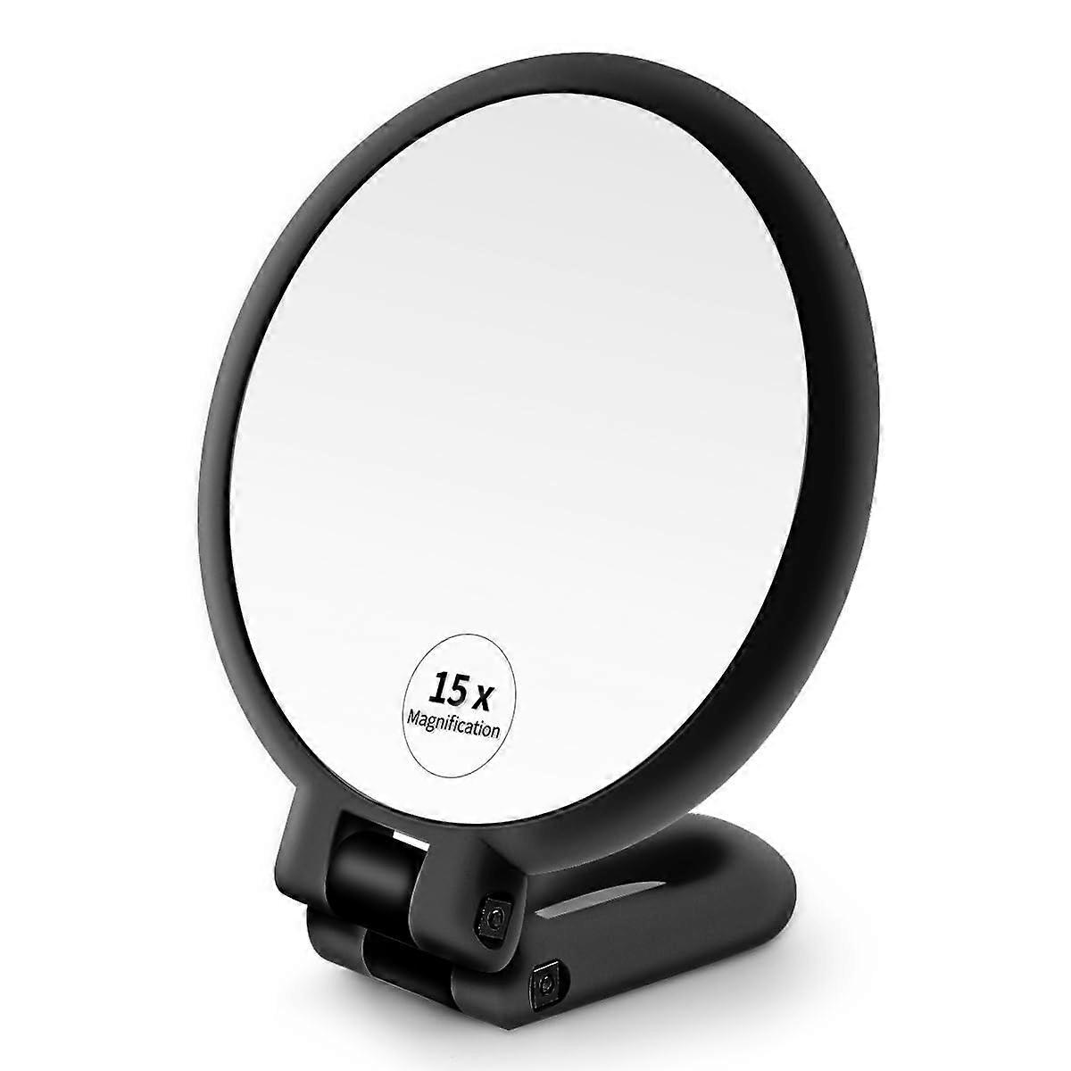 30X Magnifying Mirror with Suction Cups, 3.5" Compact Handheld Mirror with 1PC Precise Tweezers for Facial Hair Removal