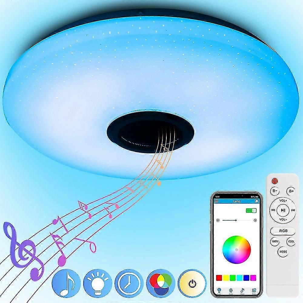 ضوء السقف الذكي 24 واط RGB مصباح الموسيقى مع مكبر صوت بلوتوث