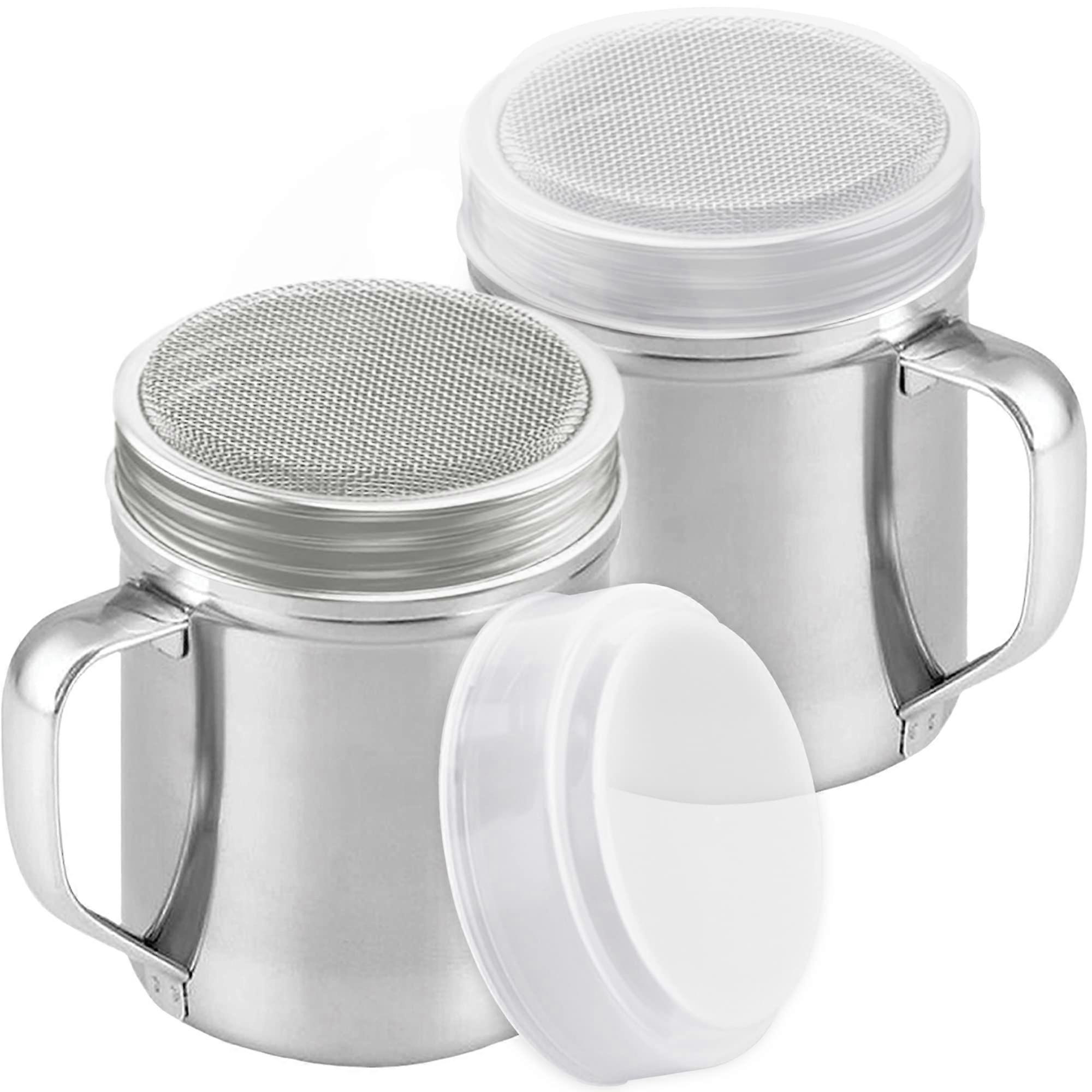 Powdered Sugar Shaker Duster With Handle Cinnamon Shaker For Coffee Bar Fine Mesh Dredge 10 Ounce Pack Of 2 Style Fine 2 10 Ounce
