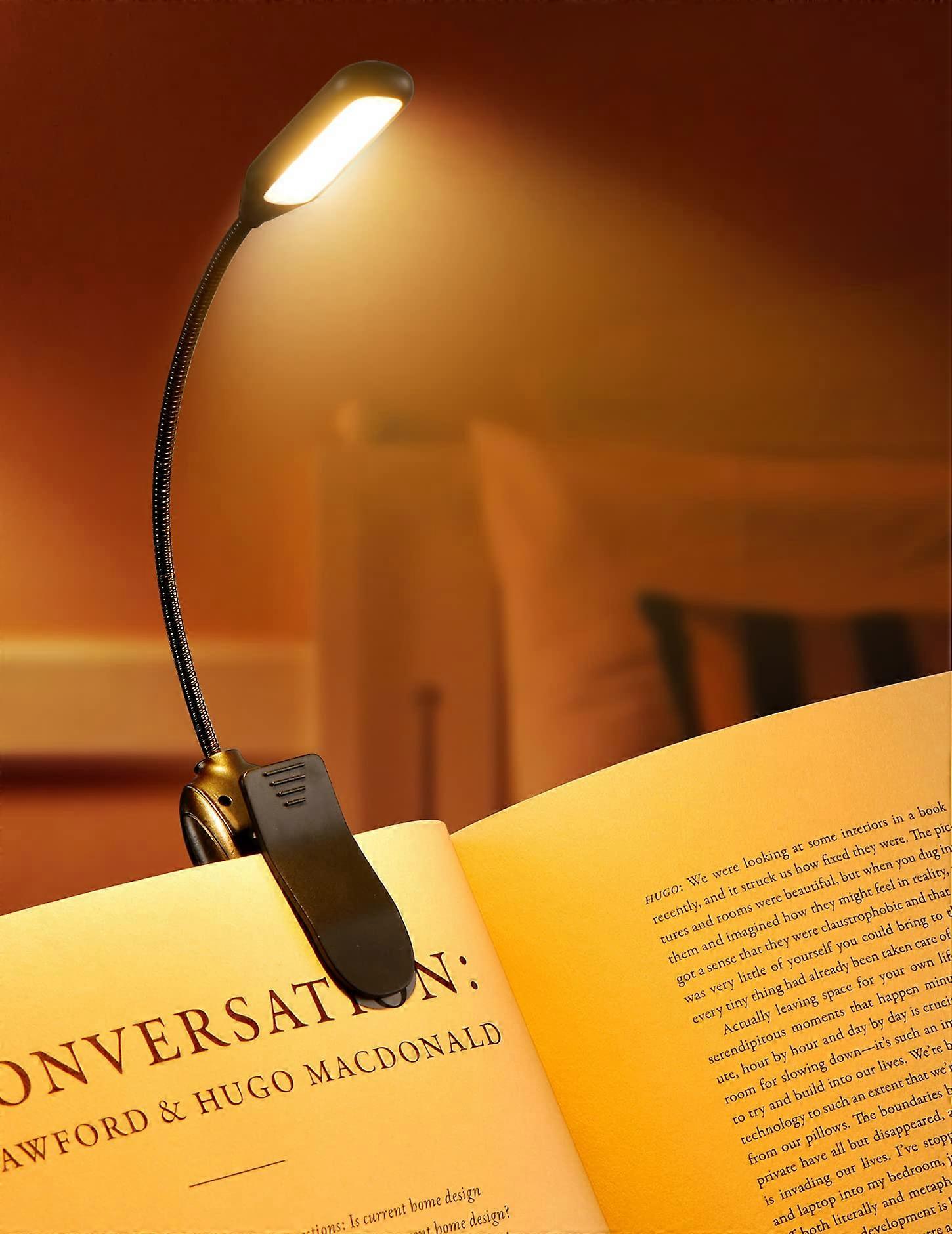 ZENGO Book Light Clip on Book Reading Light with 9 Eye-Caring Lighting Modes, 80 Hours Runtime Rechargeable Book Light