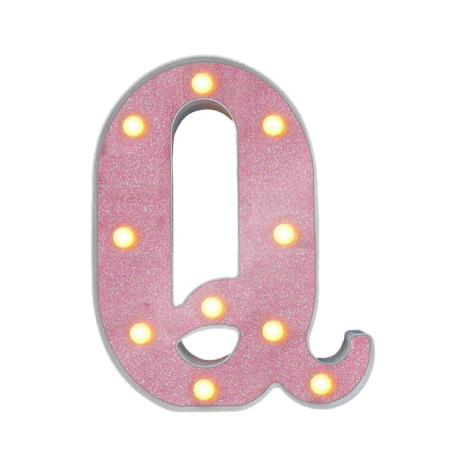 Led Light Up Letters,Marquee LED Letter Lights 26 Alphabet,Battery Powered Glitter Letters With Lights For Party,Table,Wall Decor,Q/6.4"
