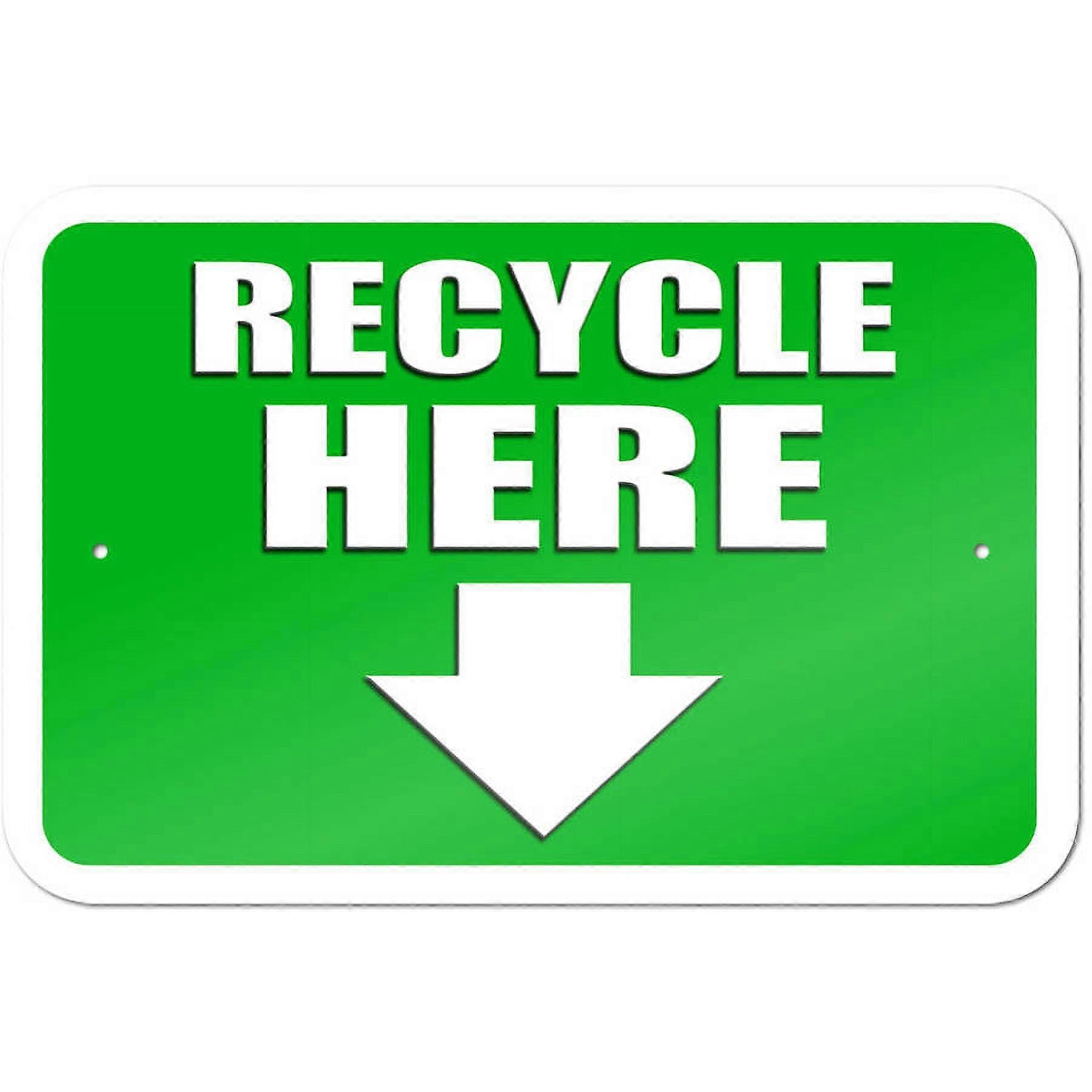 Recycle Here Arrow Sign