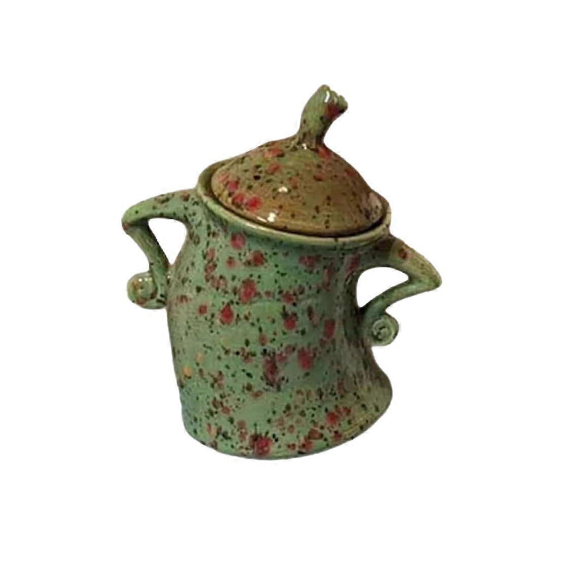 Canister With Attitude Food Storage Jar With Airtight Lid Tea Coffee Sugar Spices Green Resinous Desktop Ornaments