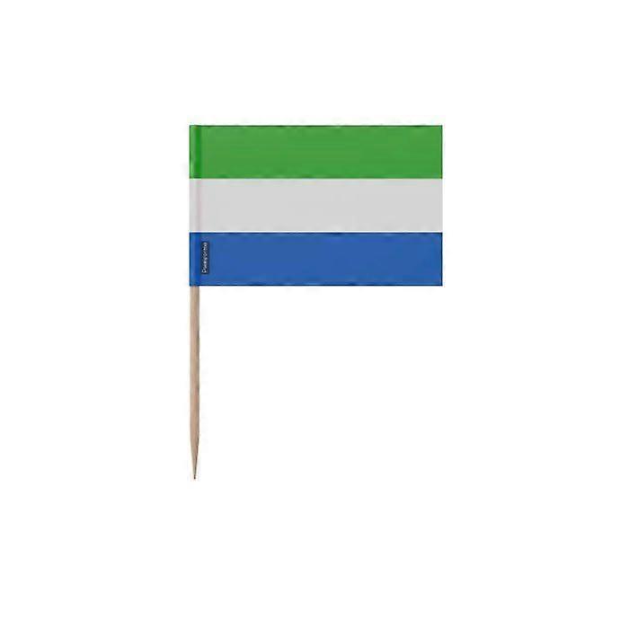 Toothpicks - Multicolor - Sierra Leone Flag - 8 cm - 100 pieces - Adhesive Plastic