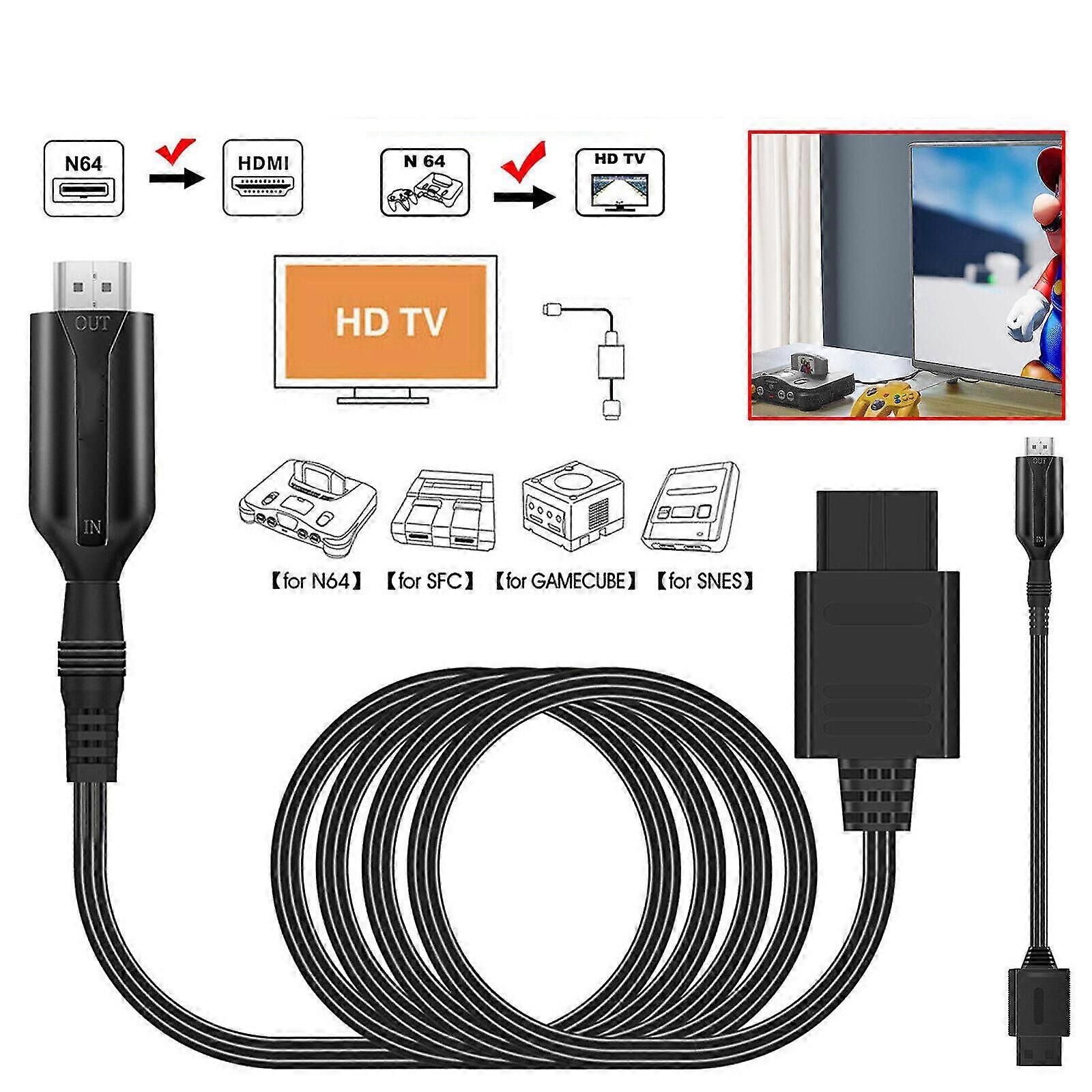 For Nintendo Gamecube Super NES / SNES N64 To HDMI Adapter Converter Link Cable