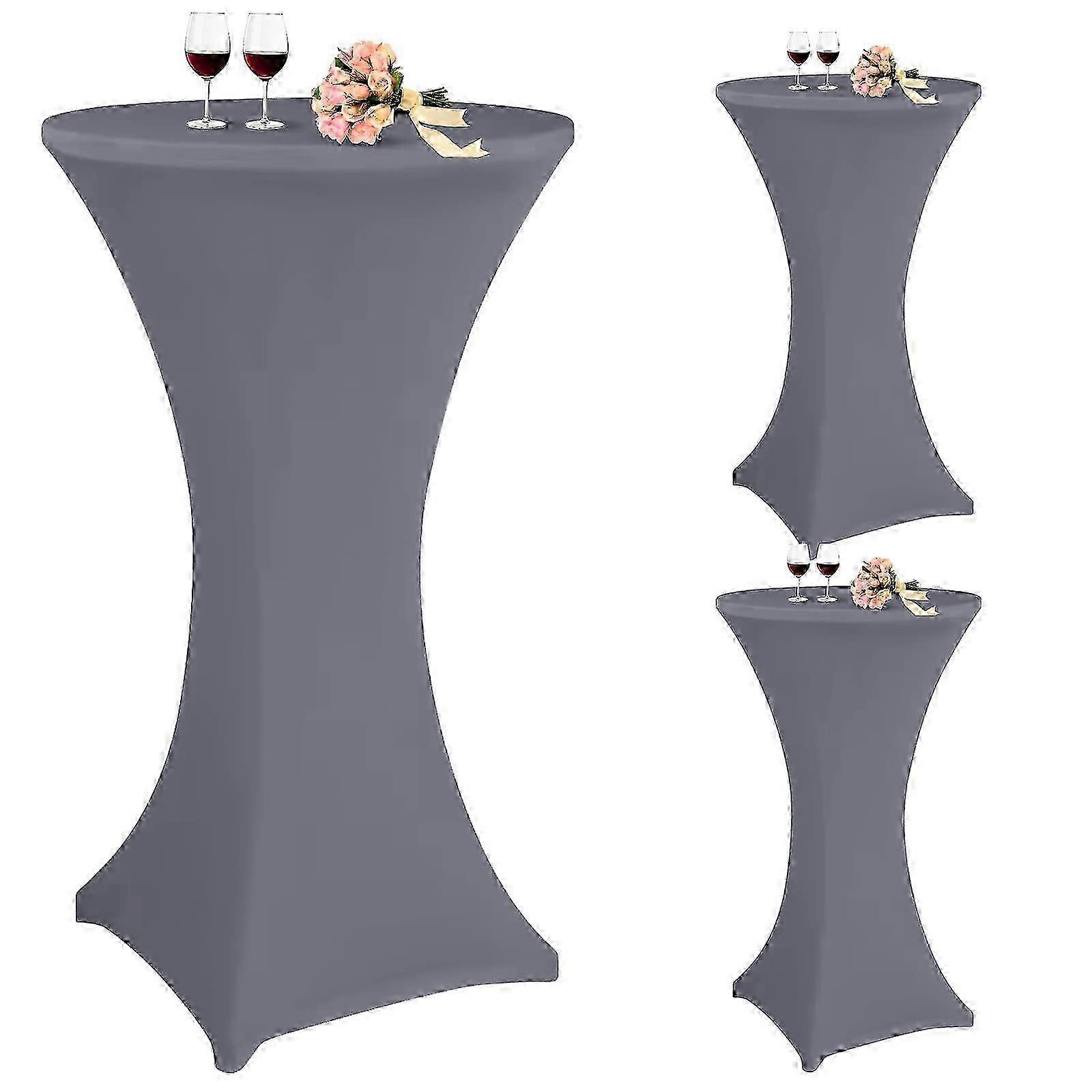 Set of 3 stretch bar table covers for bistro tables,diameter 60-65 cm,elegant,reinforcement in the foot area,machine washable at 40C,white stret miao4