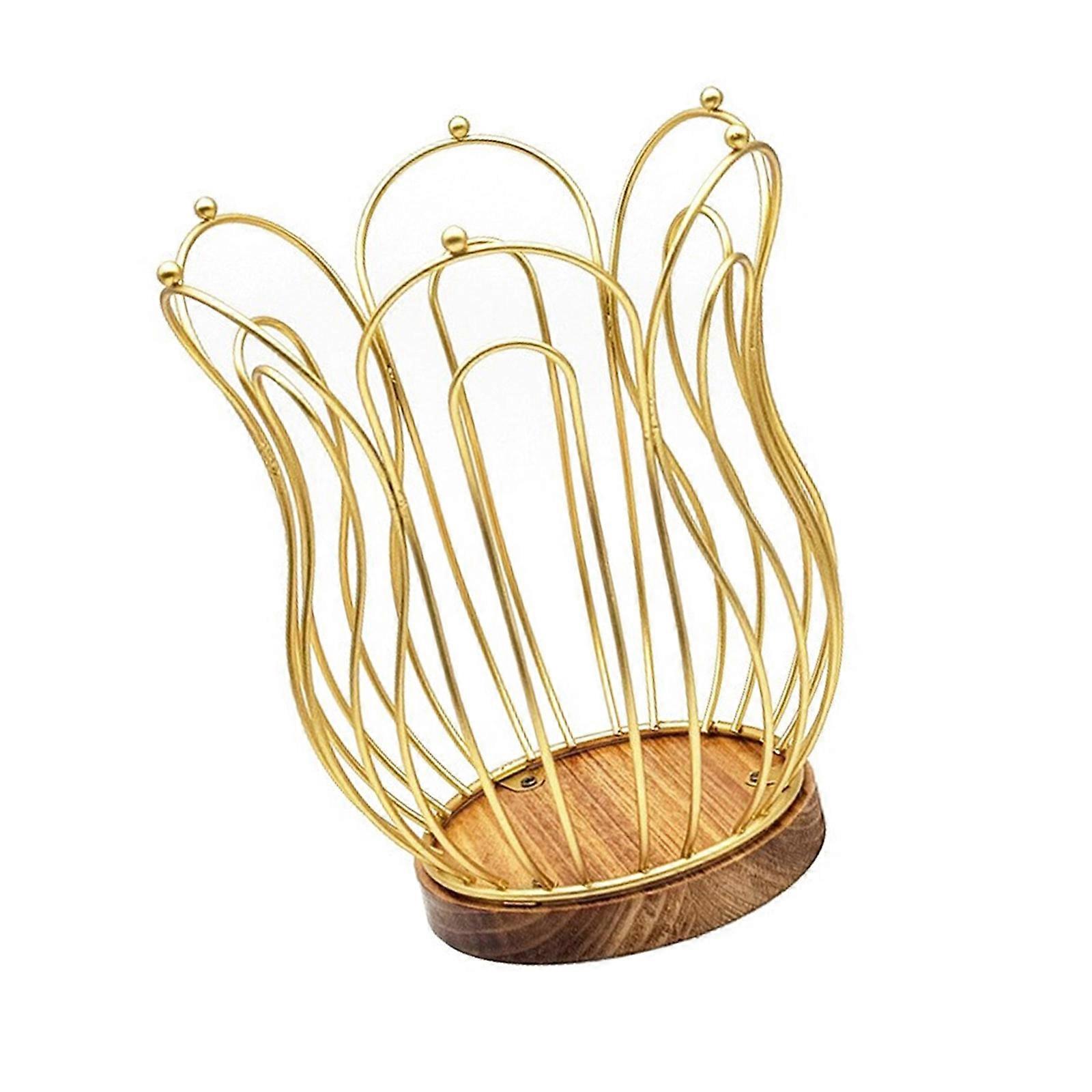 מארגני תרמילי אספרסו פונקציונליים עם צורת ספל מתלה אחסון קפה מברזל עמיד לשימוש ביתי זהב