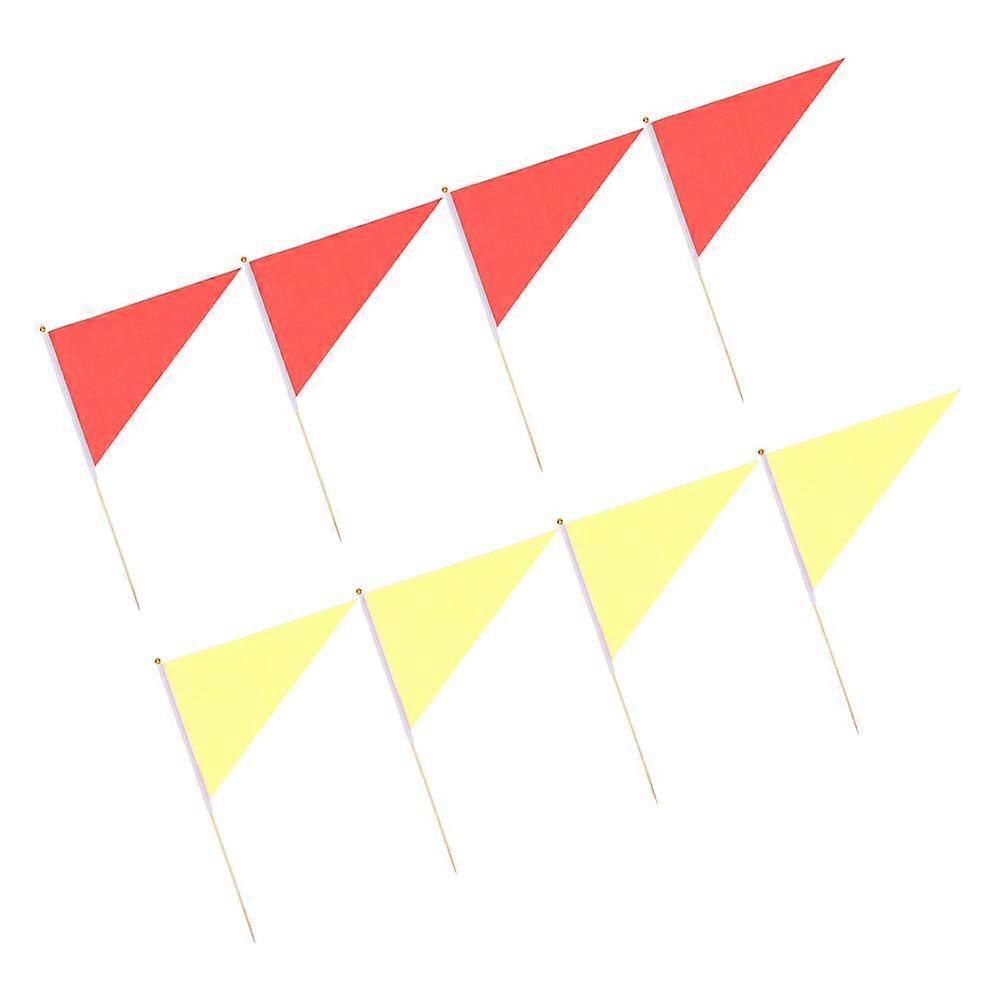 Assorted Color Lawn Flags Triangle Marking Flags for Outdoor Use 8Pcs