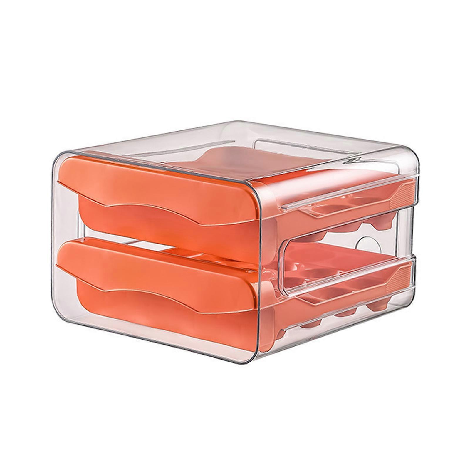 32 Slot Strong Oocyte Planner Two Layer Refrigerator Tray with Smooth Face Low Maintenance  Orange